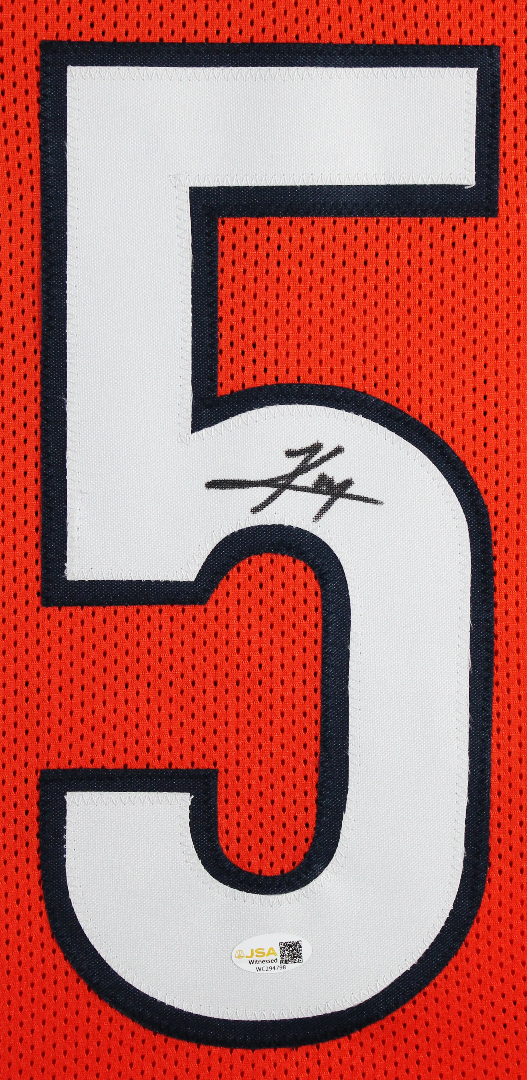 Kyle Monangai Authentic Signed Orange Pro Style Framed Jersey JSA Witness - Image 3