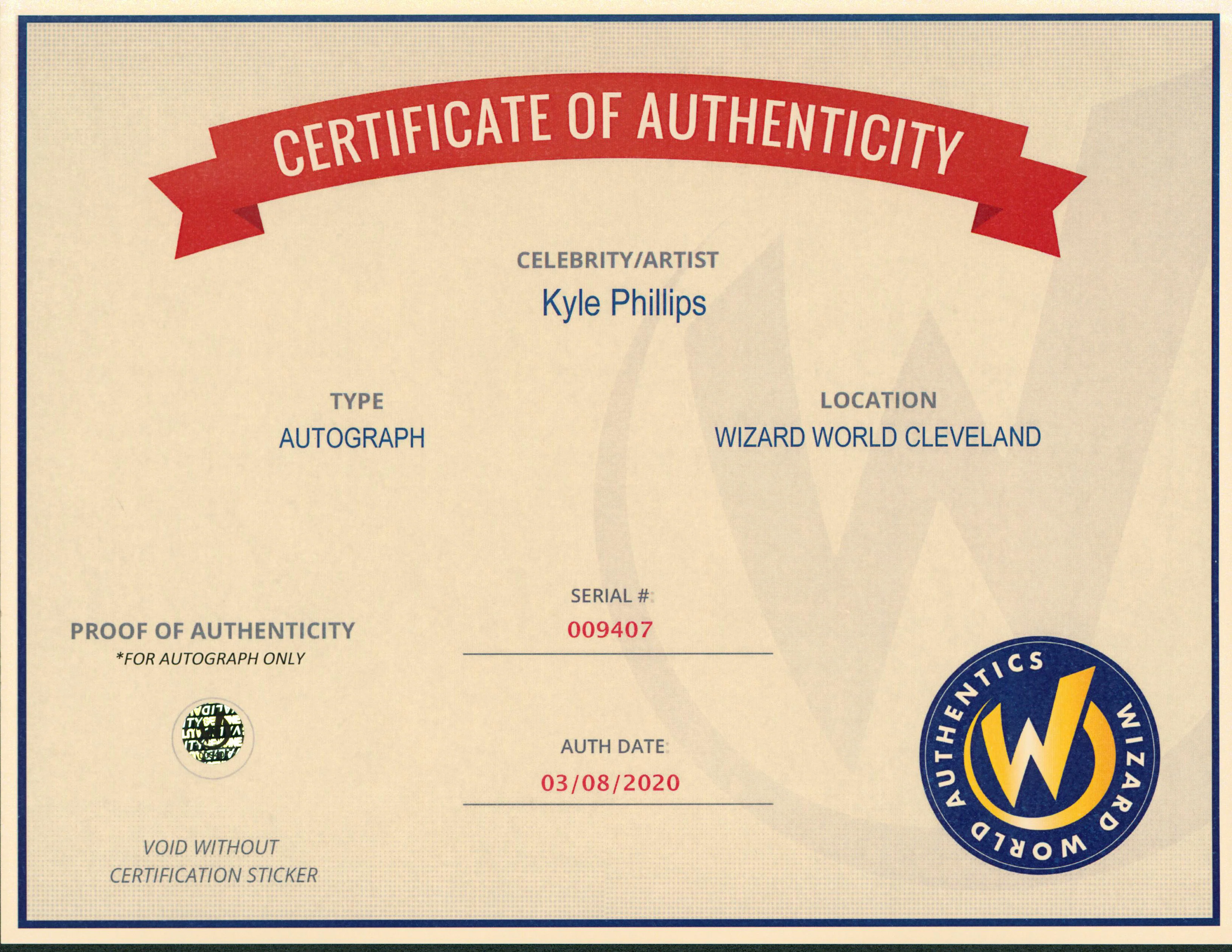 Kyle Phillips High School DxD Authentic Signed 8x10 Photo Wizard World #009407 - Image 3