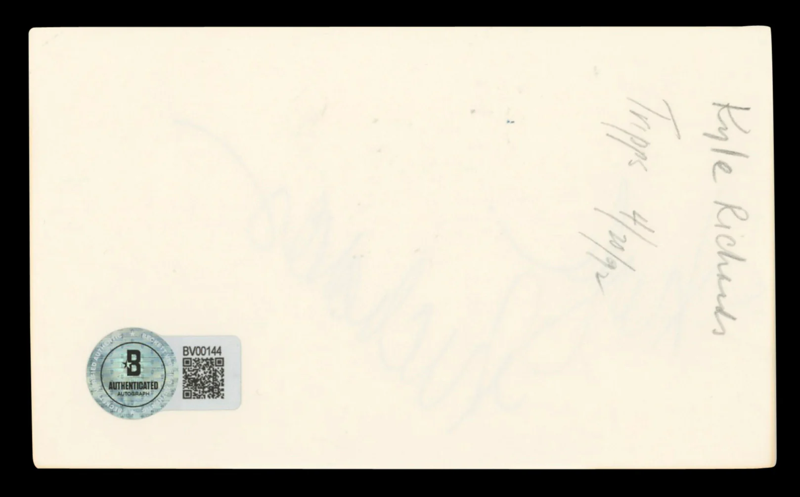 Kyle Richards Halloween Authentic Signed 3x5 Index Card BAS #BV00144 - Image 3