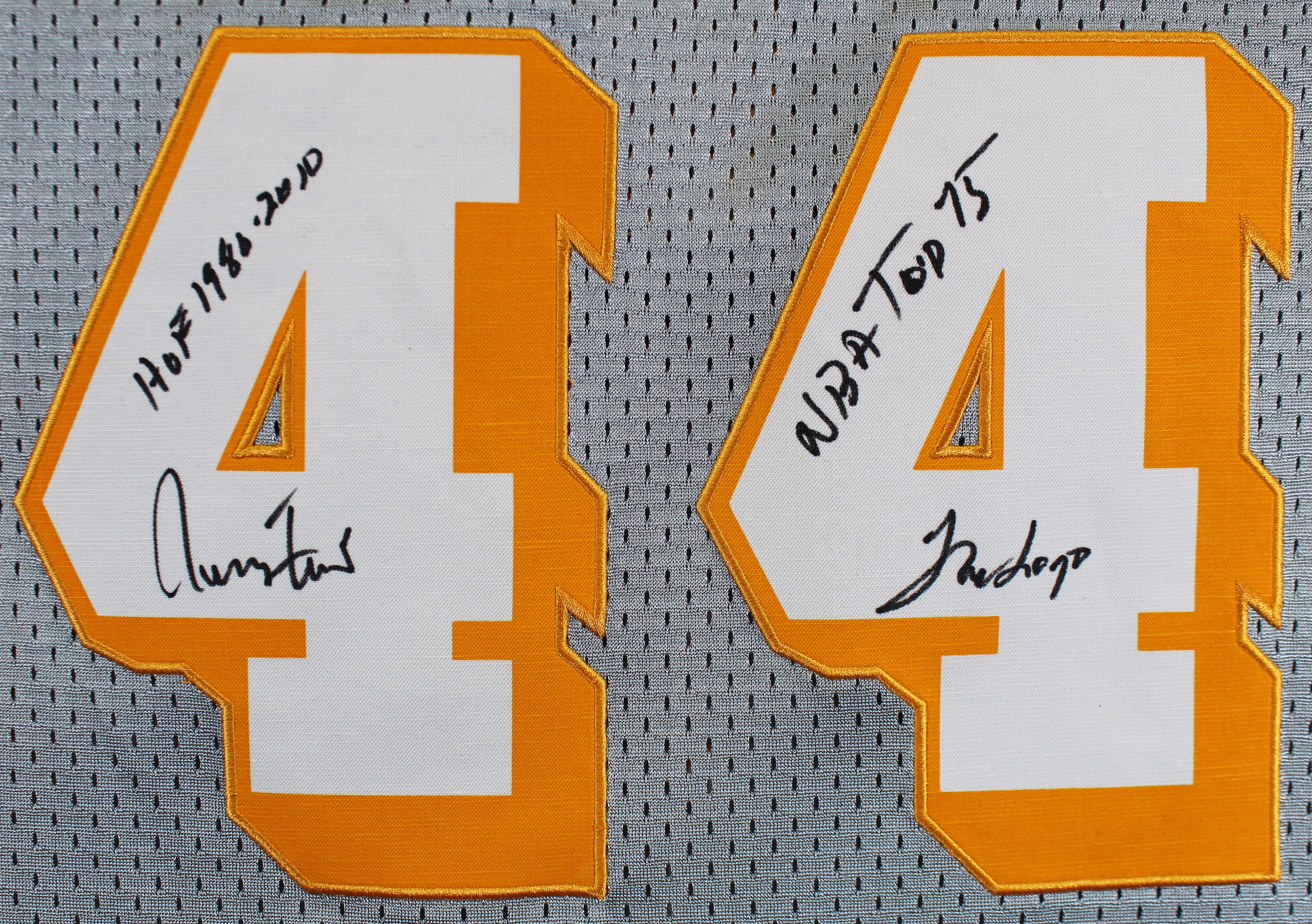 Lakers Jerry West "3x Insc" Signed Grey 75th Ann M&N HWC Swingman Jersey BAS Wit - Image 3