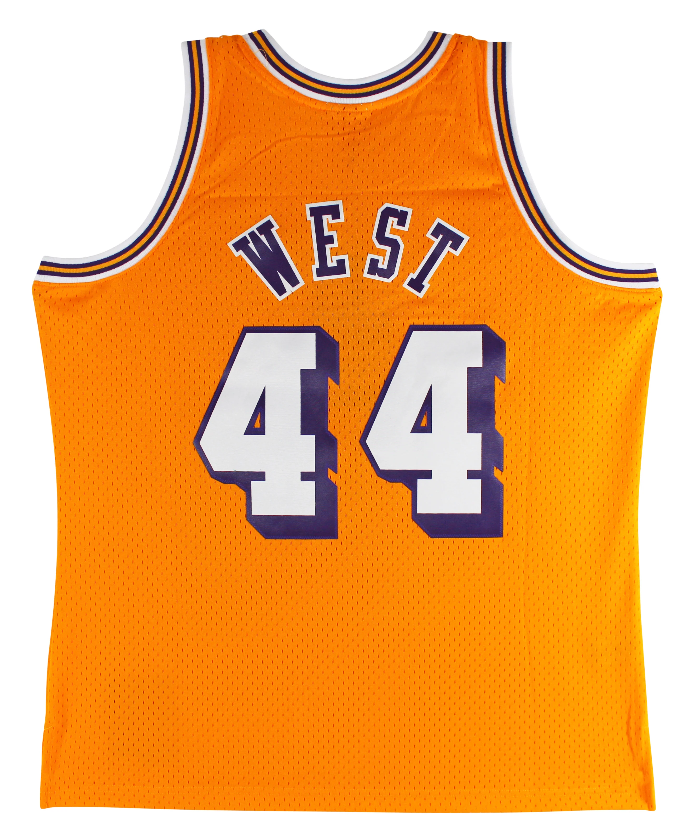 Lakers Jerry West Yellow 1971-72 Mitchell & Ness HWC Swingman Jersey Un-signed - Image 3
