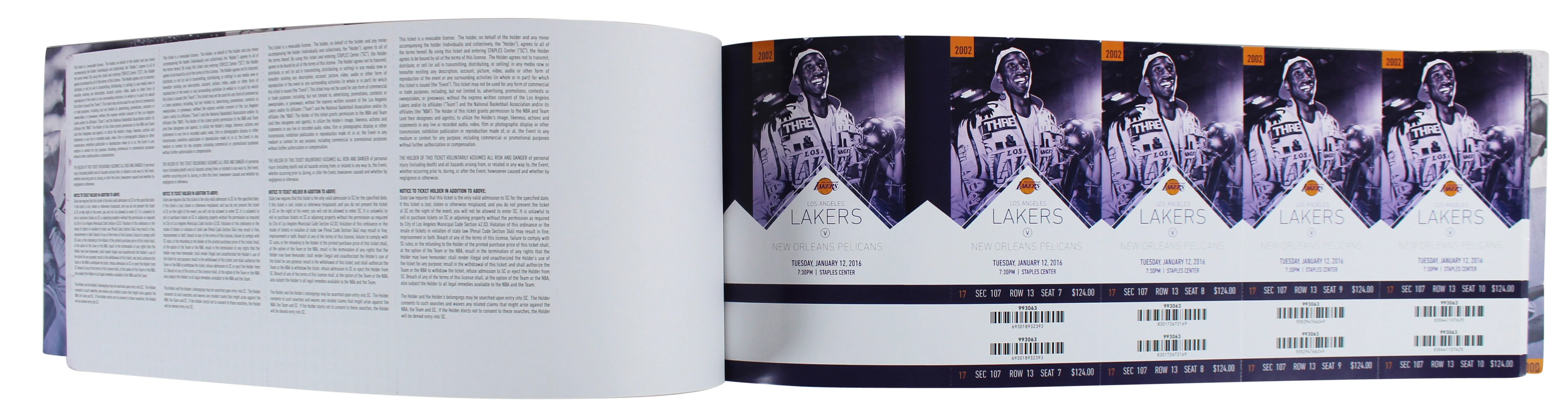 Lakers Kobe Bryant Signed 2015-16 Final Season Season Ticket Holder Book BAS - Image 5