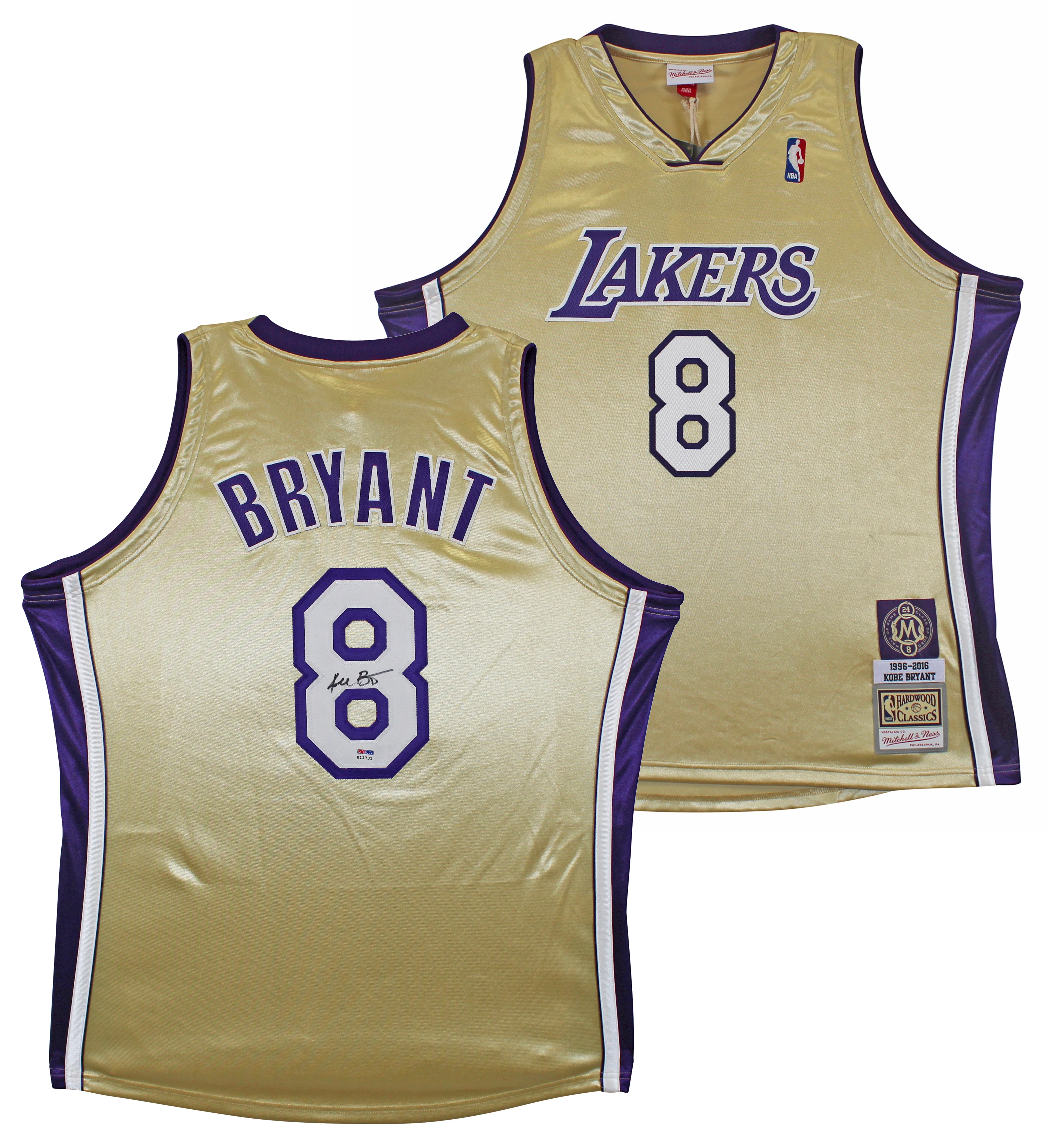 Lakers Kobe Bryant Signed M&N 1996-16 Black Mamba HOF HWC Jersey PSA/DNA #B11731
