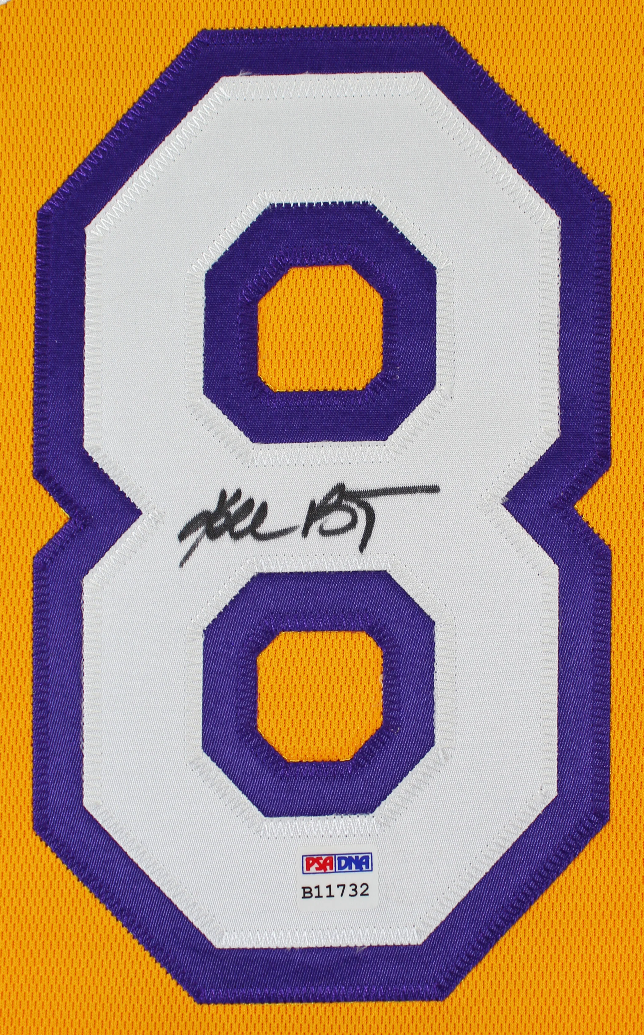 Lakers Kobe Bryant Signed Yellow M&N 2000-01 HWC Authentic Jersey PSA #B11732 - Image 4