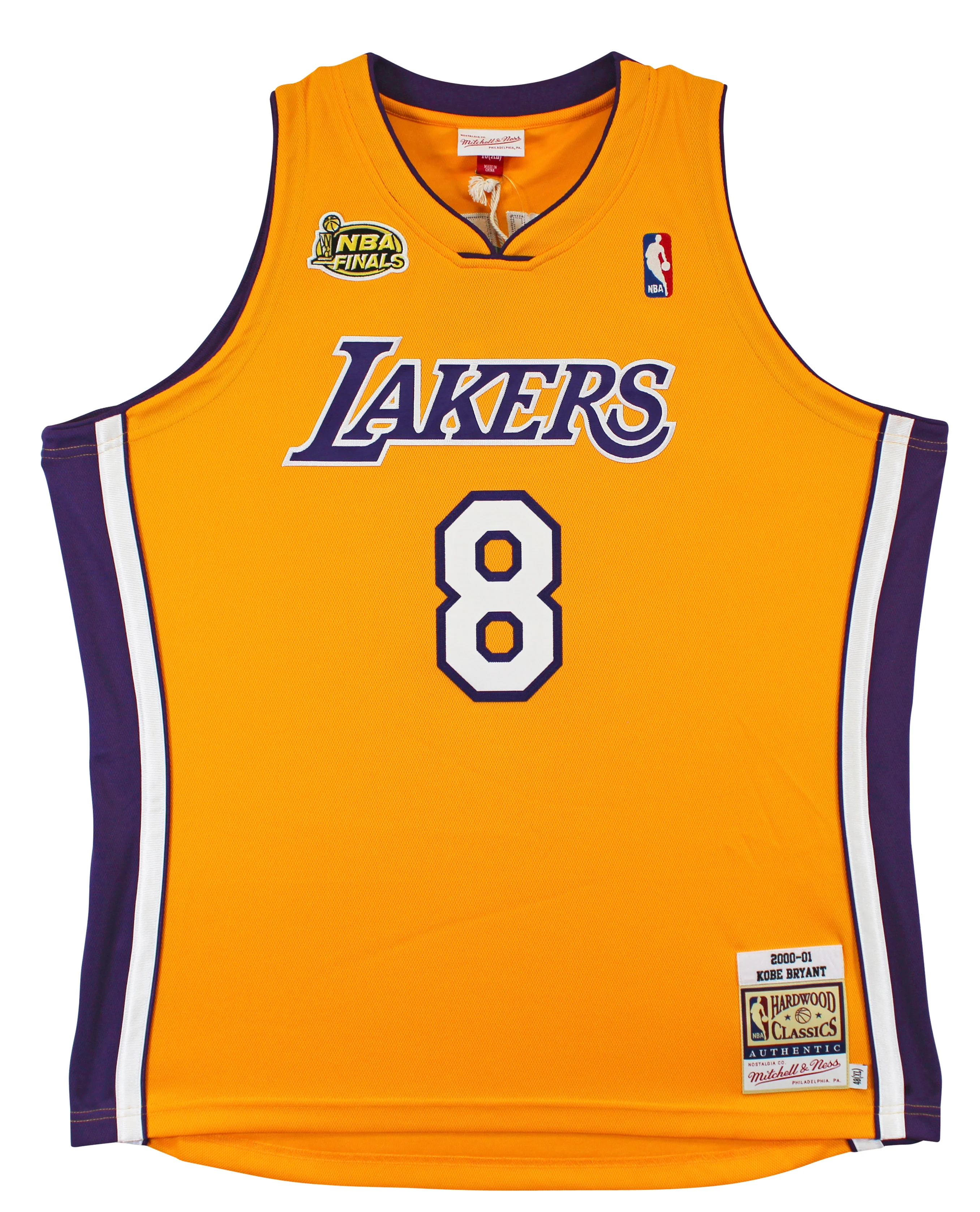 Lakers Kobe Bryant Signed Yellow M&N 2000-01 HWC Authentic Jersey PSA #B11732 - Image 5