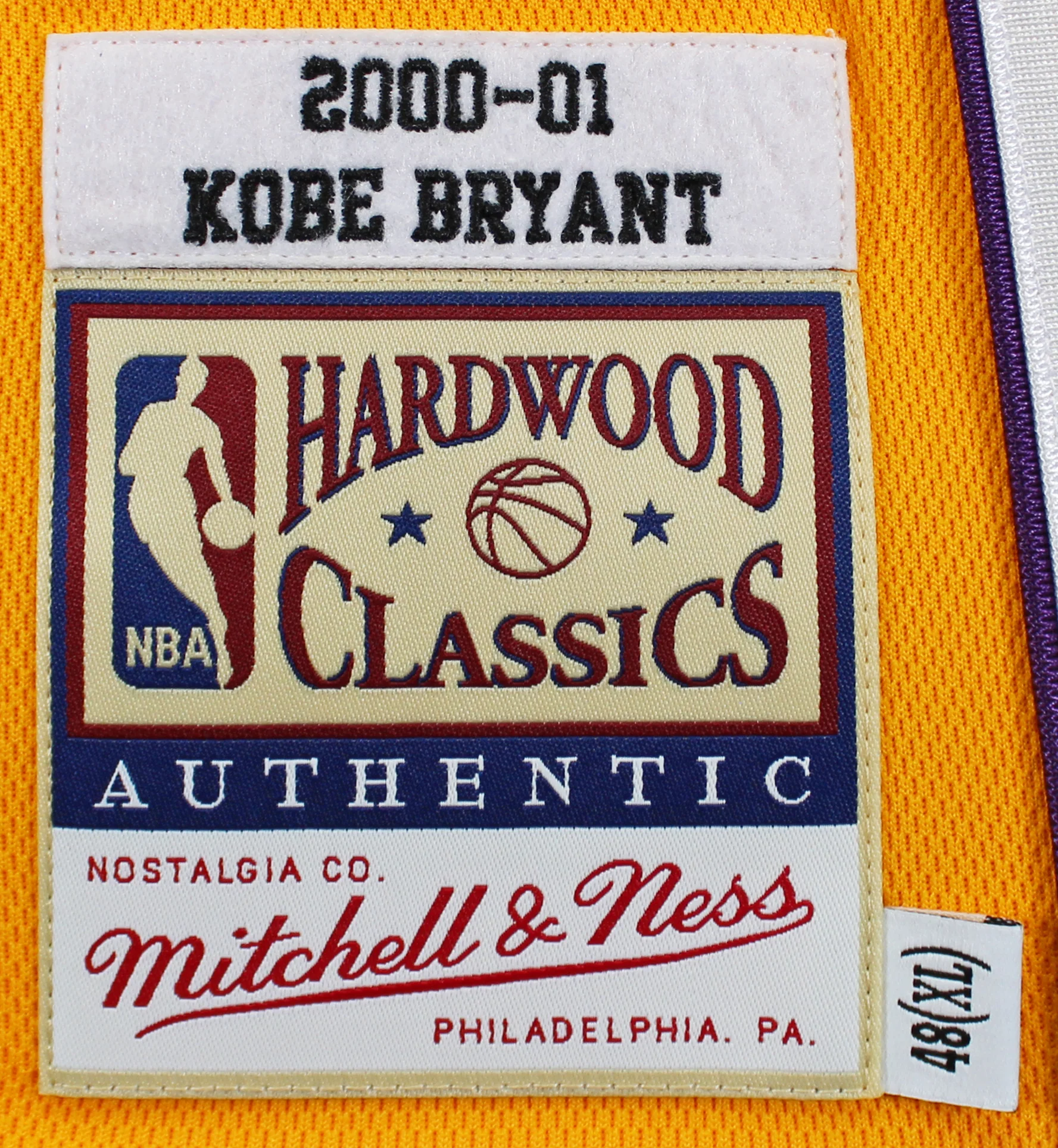 Lakers Kobe Bryant Signed Yellow M&N 2000-01 HWC Authentic Jersey PSA #B11732 - Image 7