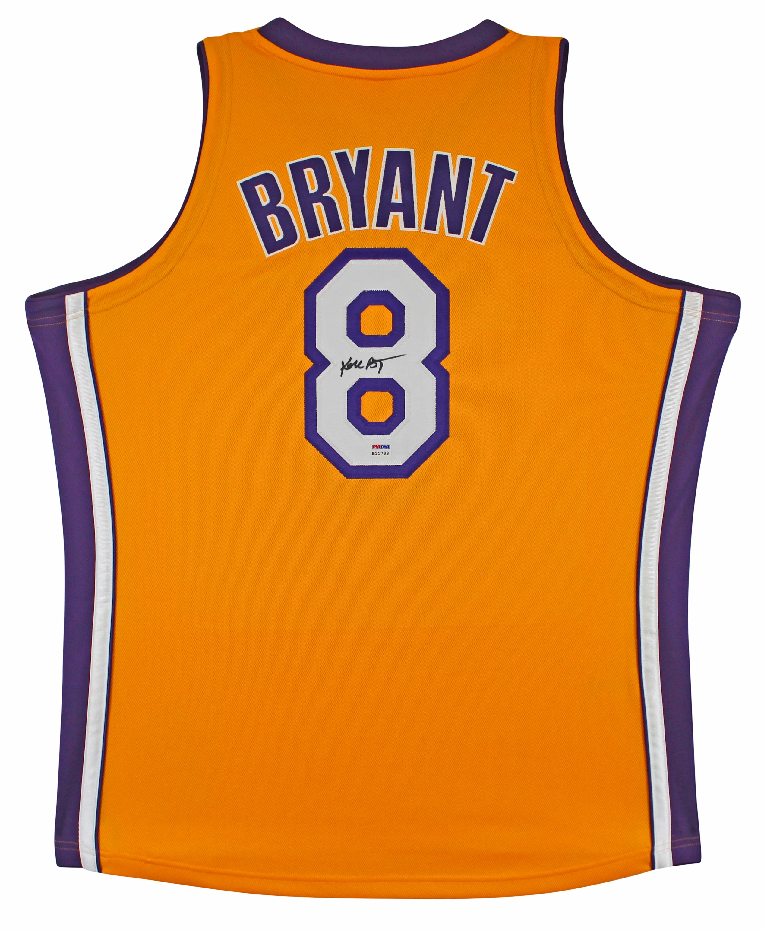 Lakers Kobe Bryant Signed Yellow M&N 2000-01 HWC Authentic Jersey PSA #B11733 - Image 3