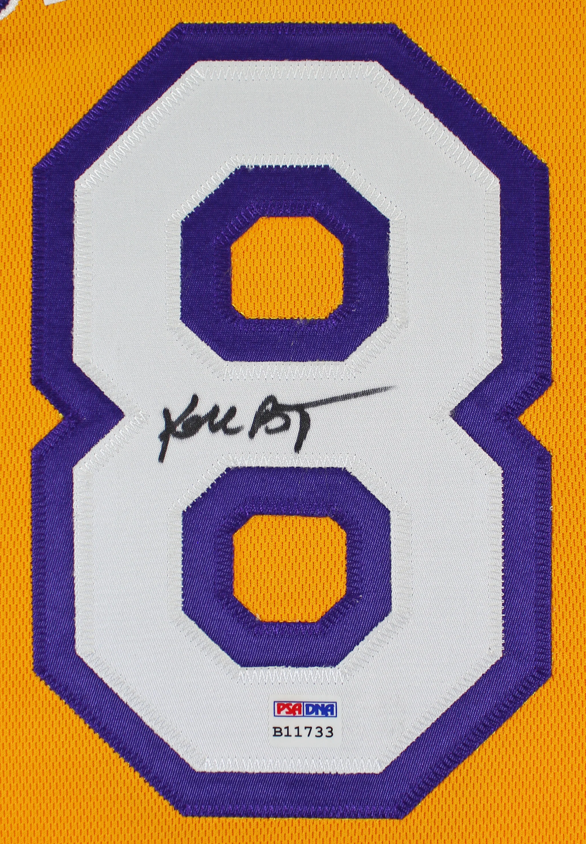 Lakers Kobe Bryant Signed Yellow M&N 2000-01 HWC Authentic Jersey PSA #B11733 - Image 4