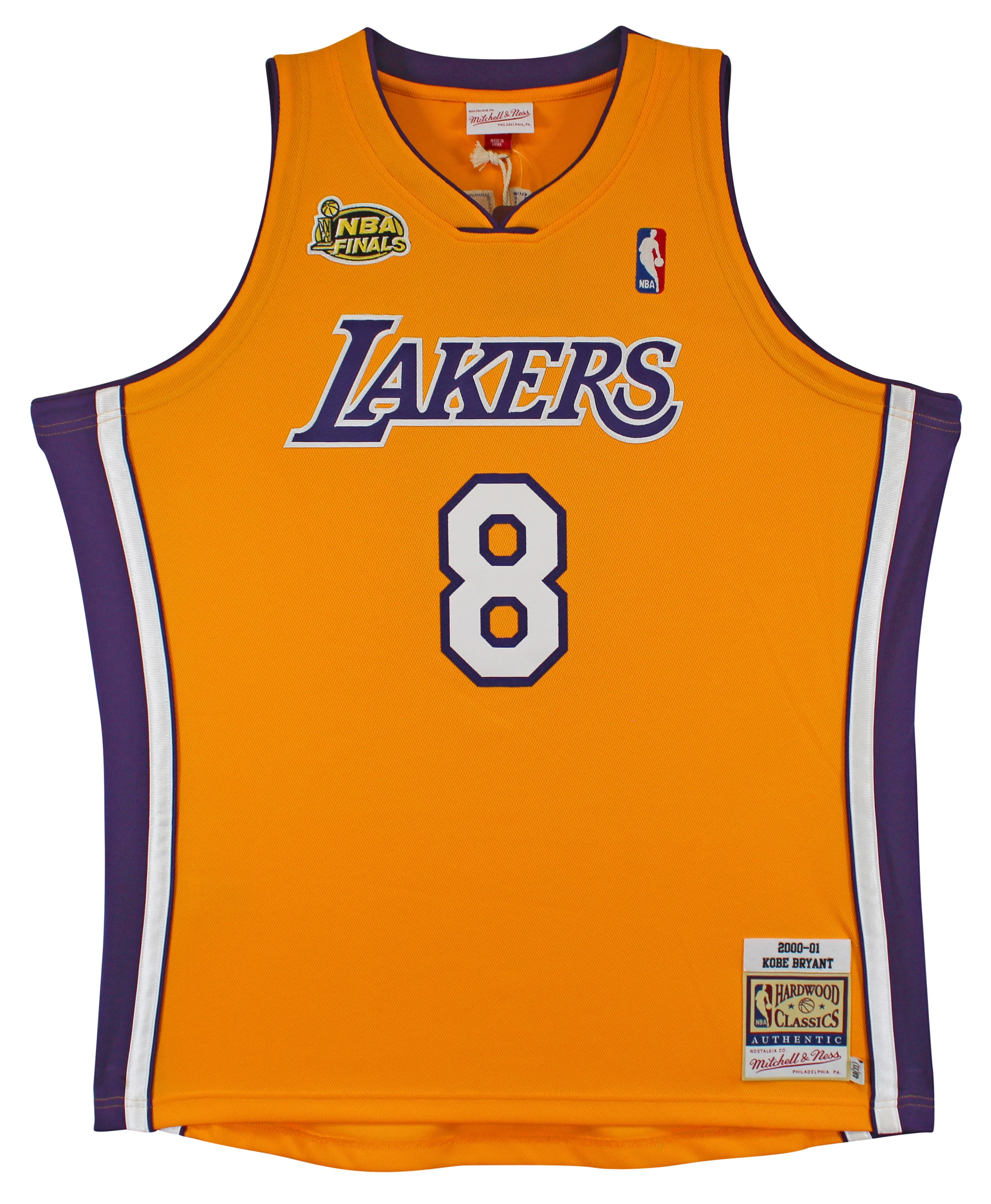 Lakers Kobe Bryant Signed Yellow M&N 2000-01 HWC Authentic Jersey PSA #B11733 - Image 5