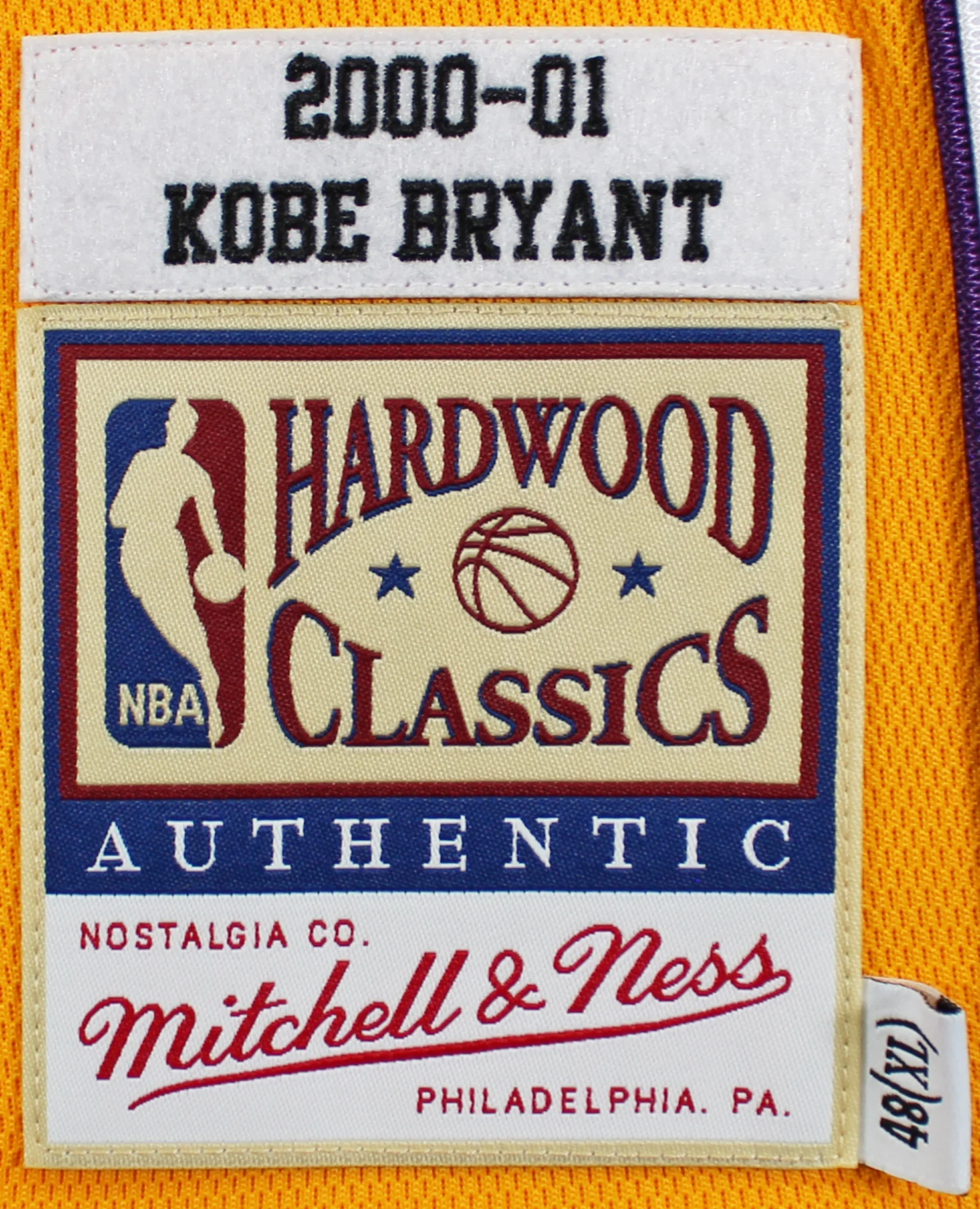 Lakers Kobe Bryant Signed Yellow M&N 2000-01 HWC Authentic Jersey PSA #B11733 - Image 7