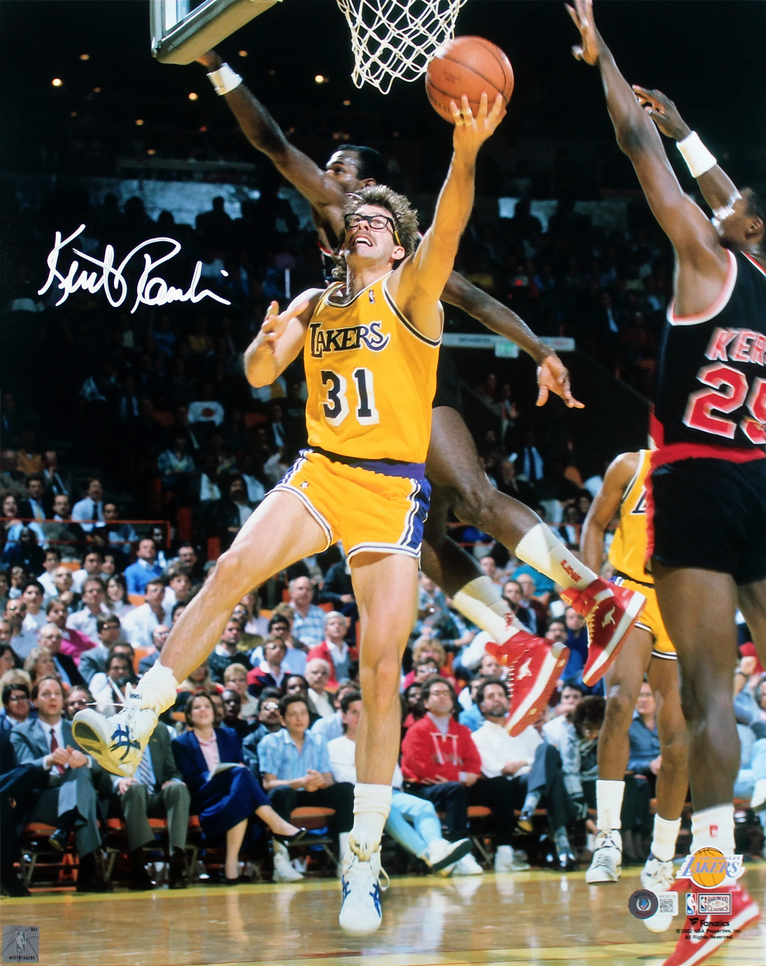 Lakers Kurt Rambis Authentic Signed 16x20 Photo Vs Trailblazers BAS Witnessed - Image 2
