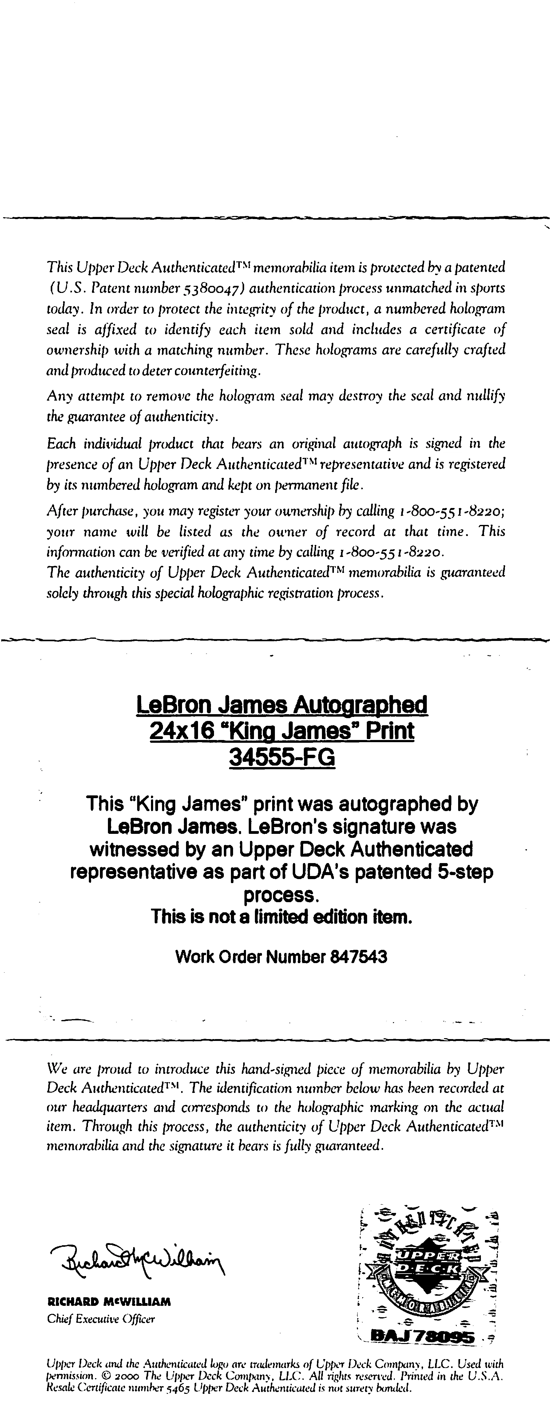Lakers LeBron James "King James" Authentic Signed Framed 16x24 Photo UDA - Image 6