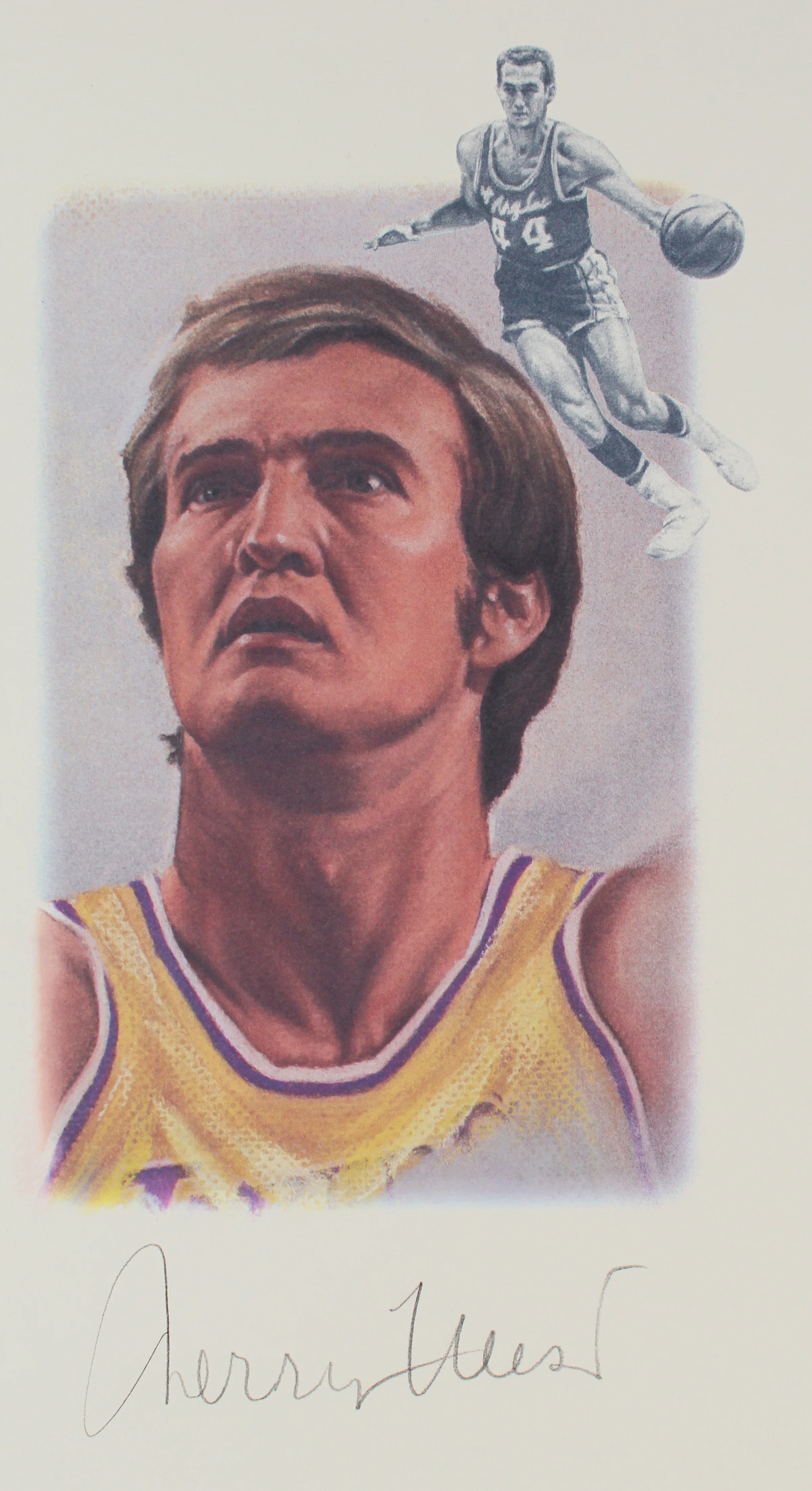 Lakers Legends (5) Chamberlain, Jabbar, Johnson Signed 22x39 Lithograph BAS - Image 6