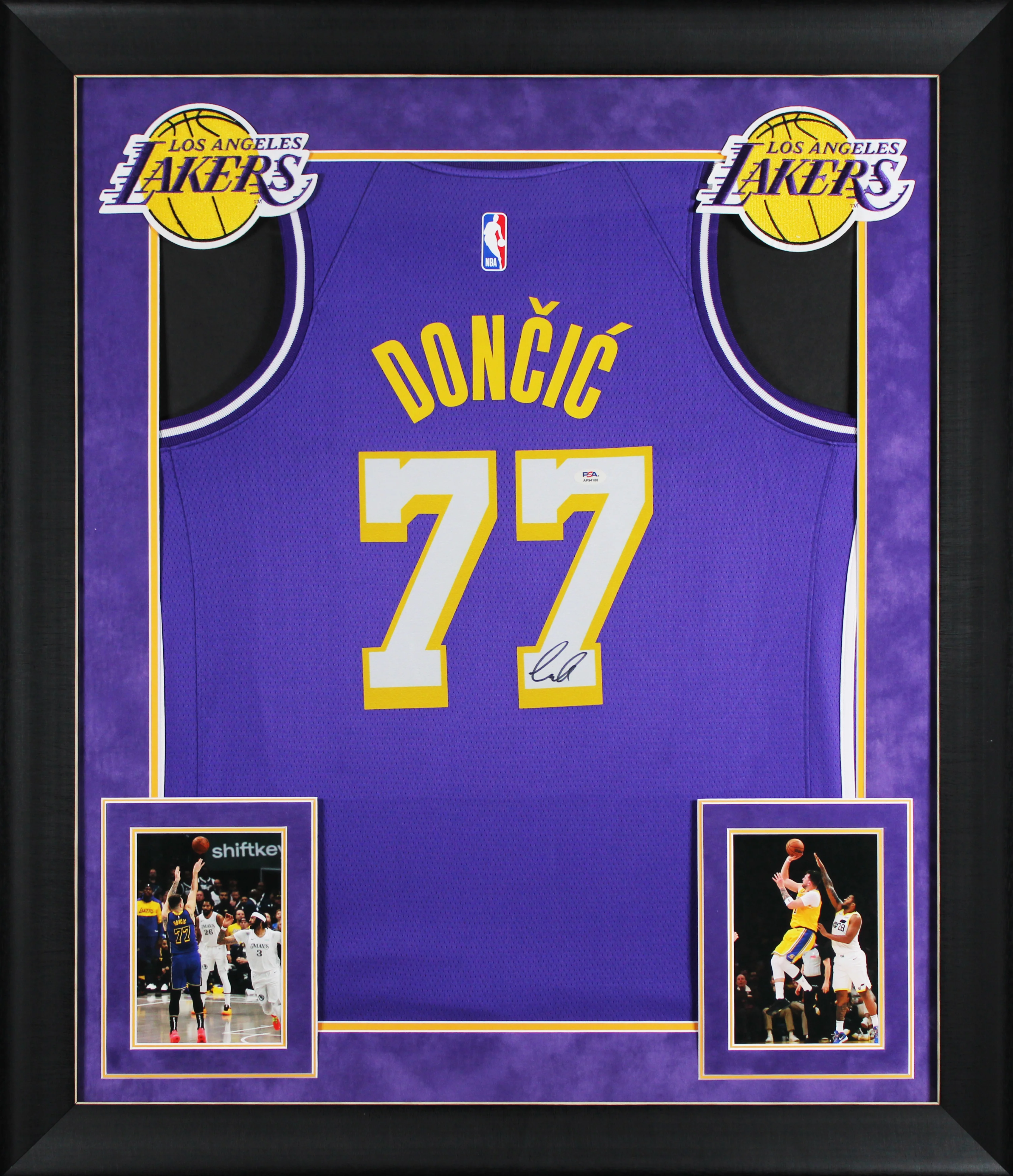 Lakers Luka Doncic Signed Purple Nike Swingman Framed Jersey PSA/DNA #AP94188 - Image 2