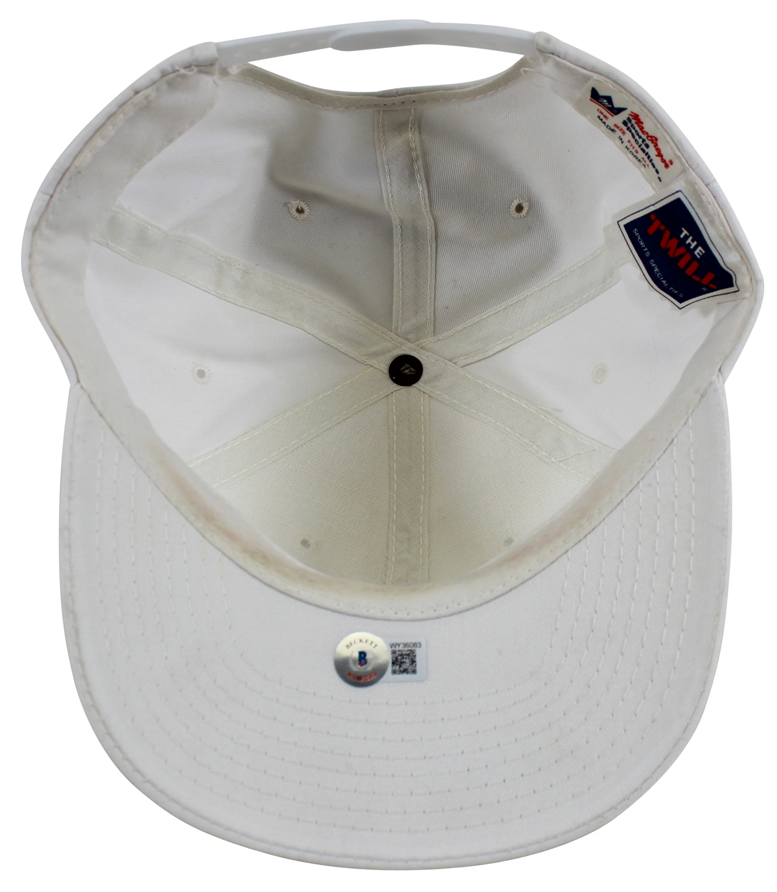 Lakers Magic Johnson "1987 Finals MVP" Signed 1987 World Champ White Hat BAS Wit - Image 6