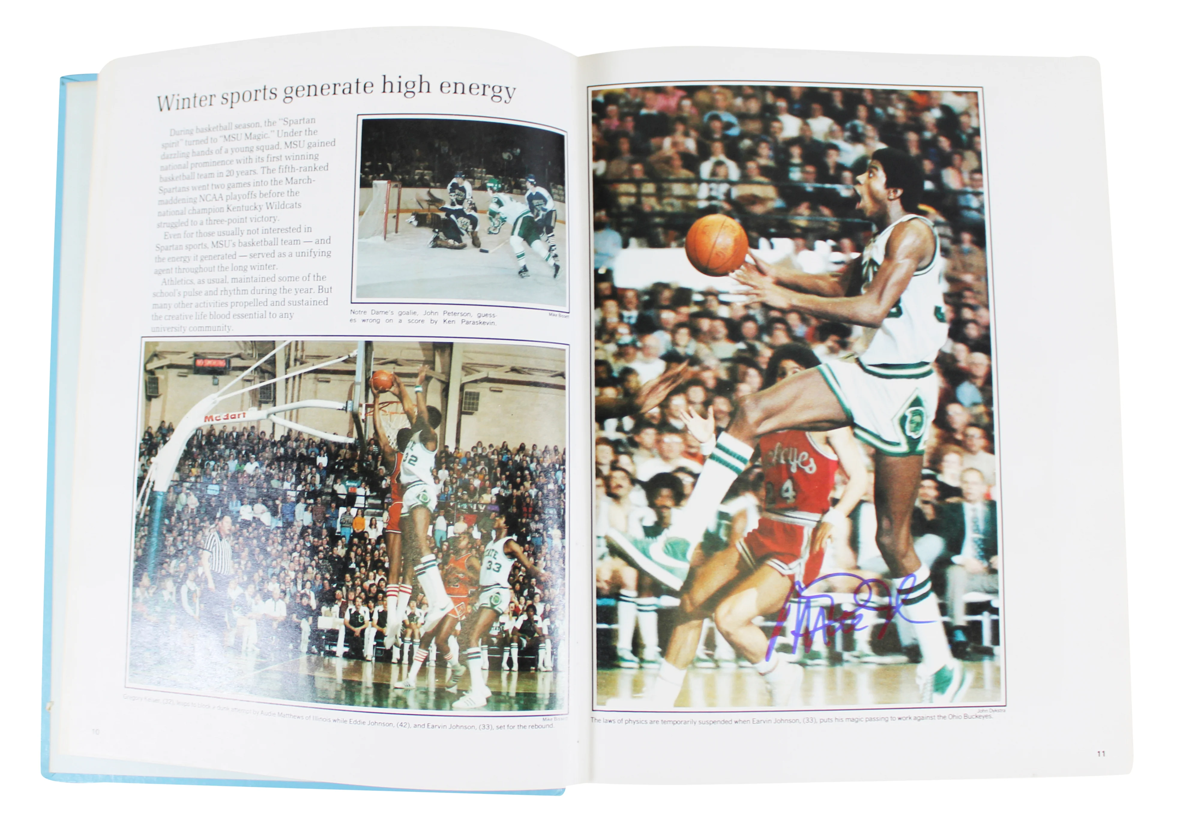 Lakers Magic Johnson 2x Signed 1978 Michigan State Yearbook BAS Wit #3W326954 - Image 6