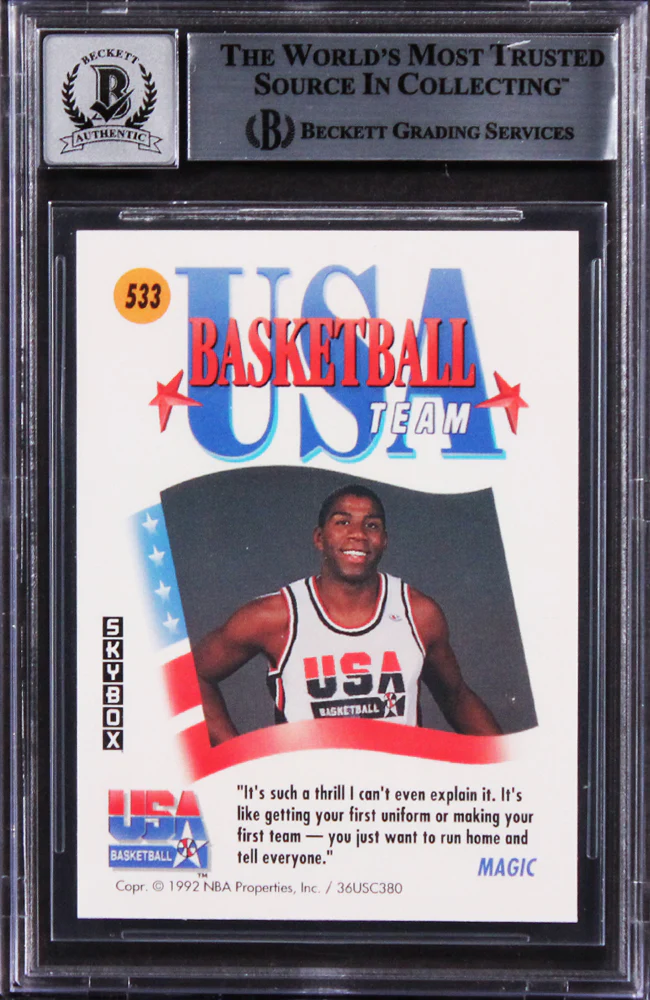 Lakers Magic Johnson Authentic Signed 1991 Skybox #533 Card Auto 10! BAS Slabbed - Image 3