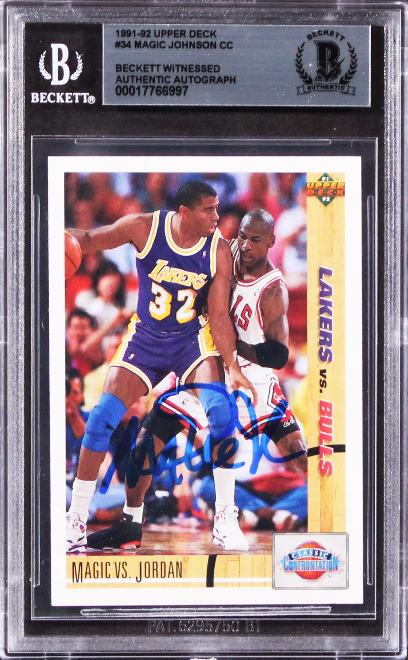 Lakers Magic Johnson Authentic Signed 1991 Upper Deck #34 Card BAS Slabbed - Image 2