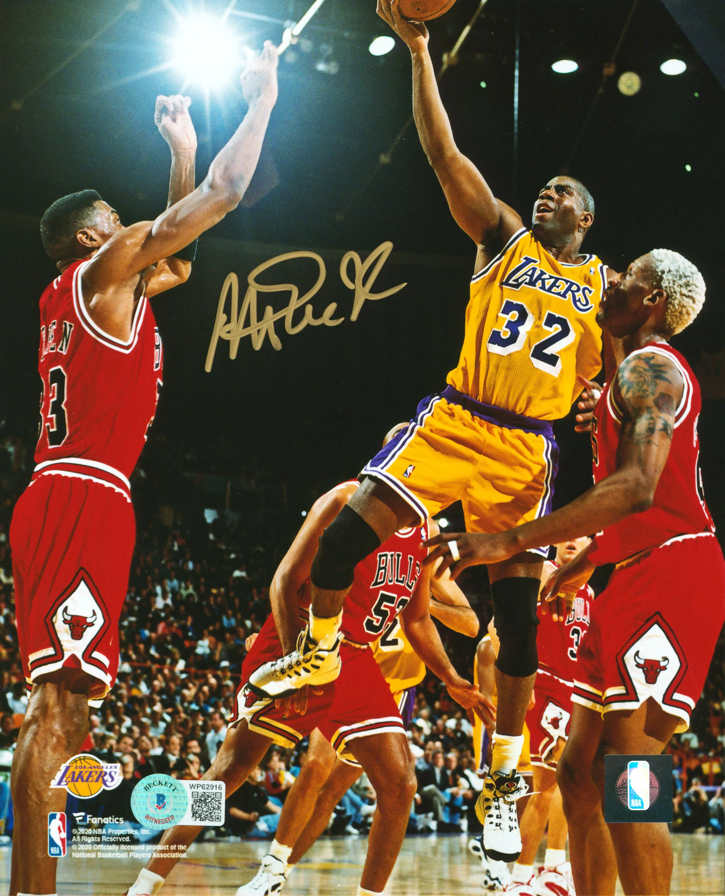 Lakers Magic Johnson Authentic Signed 8x10 Photo Vs Bulls BAS Witnessed - Image 2