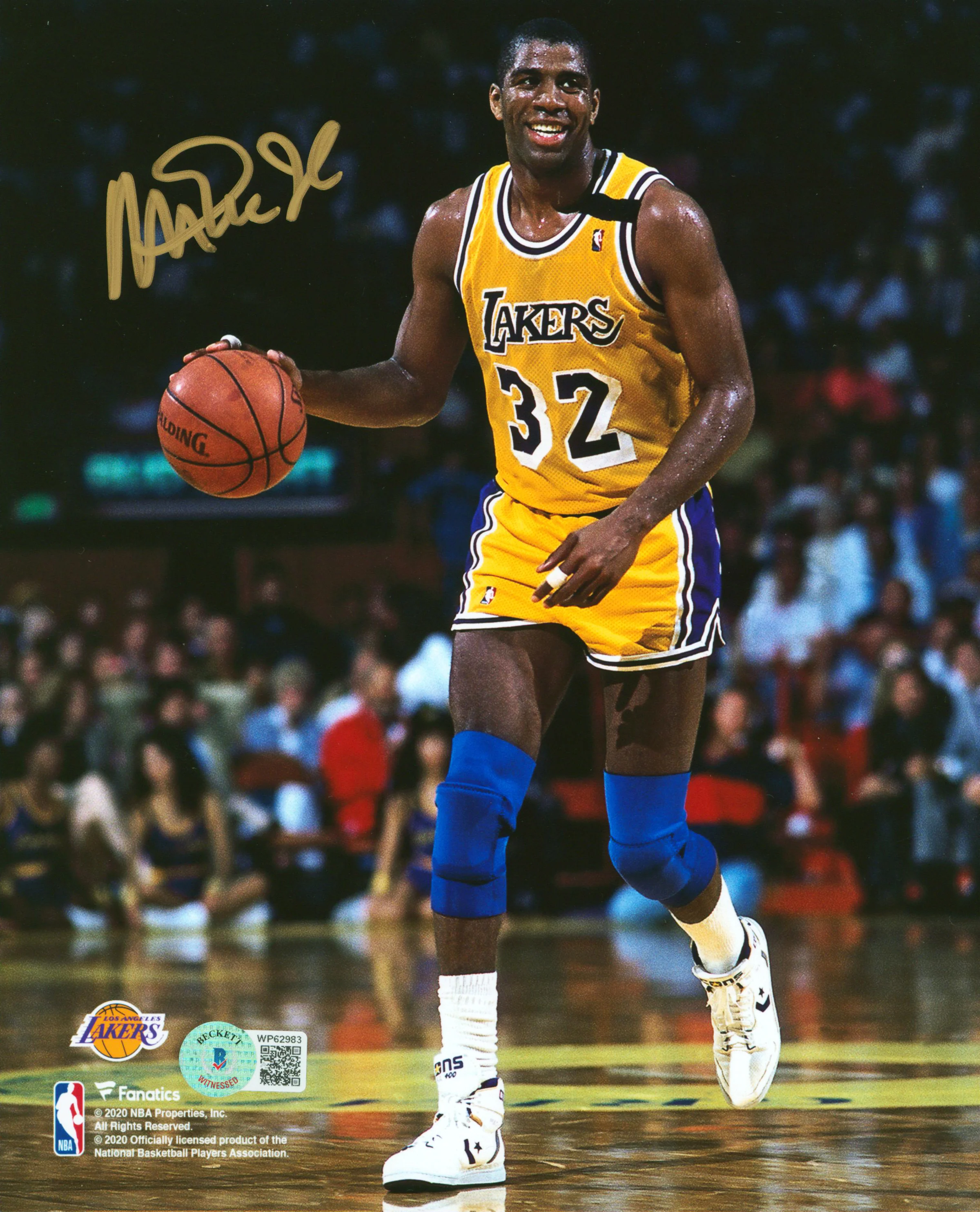 Lakers Magic Johnson Authentic Signed 8x10 Vertical Dribbling Photo BAS Witness - Image 2