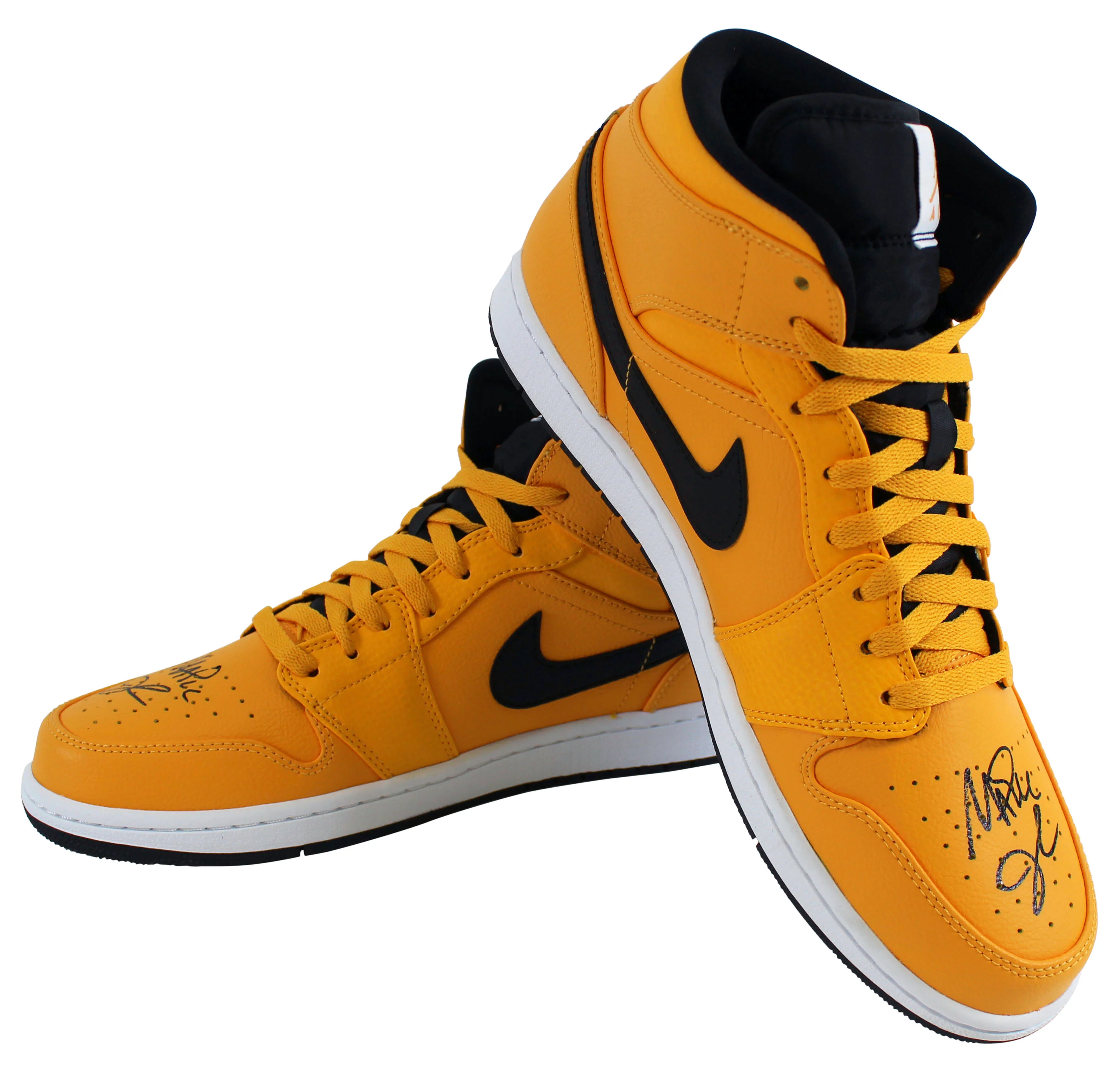 Lakers Magic Johnson Authentic Signed Air Jordan 1 Mid Shoes w/ Box BAS Witness - Image 2