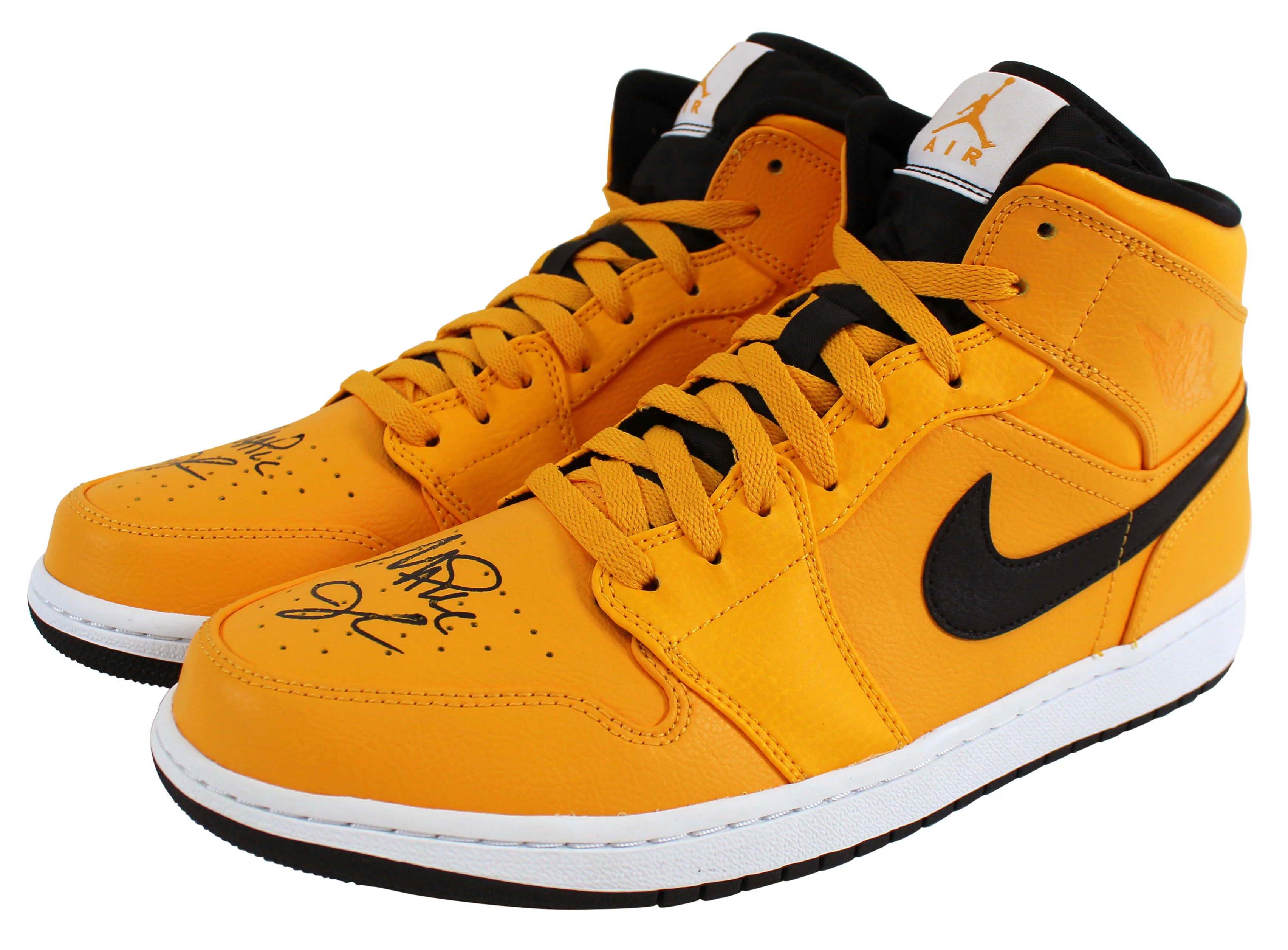 Lakers Magic Johnson Authentic Signed Air Jordan 1 Mid Shoes w/ Box BAS Witness - Image 3