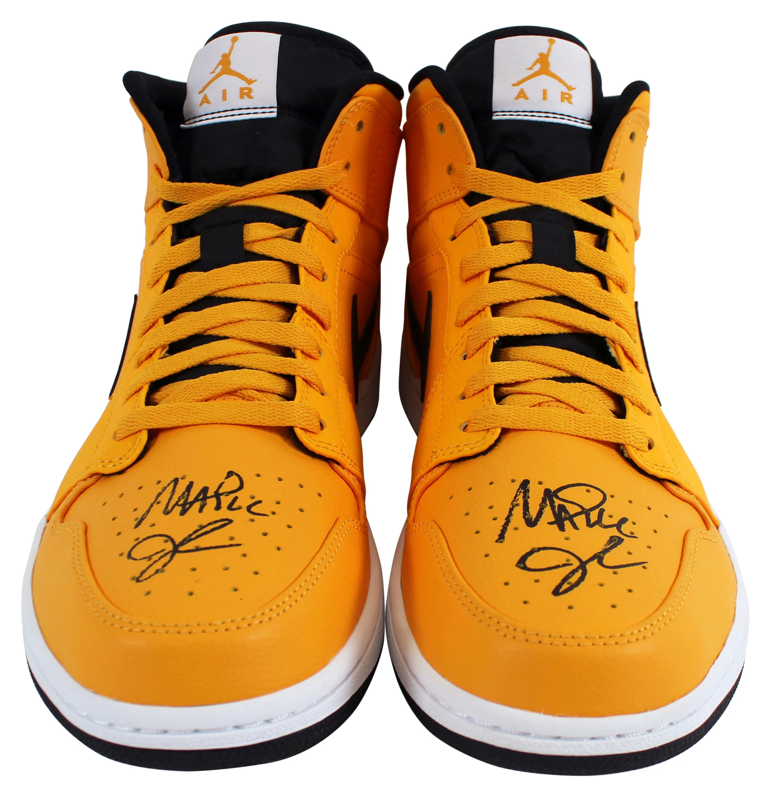 Lakers Magic Johnson Authentic Signed Air Jordan 1 Mid Shoes w/ Box BAS Witness - Image 4