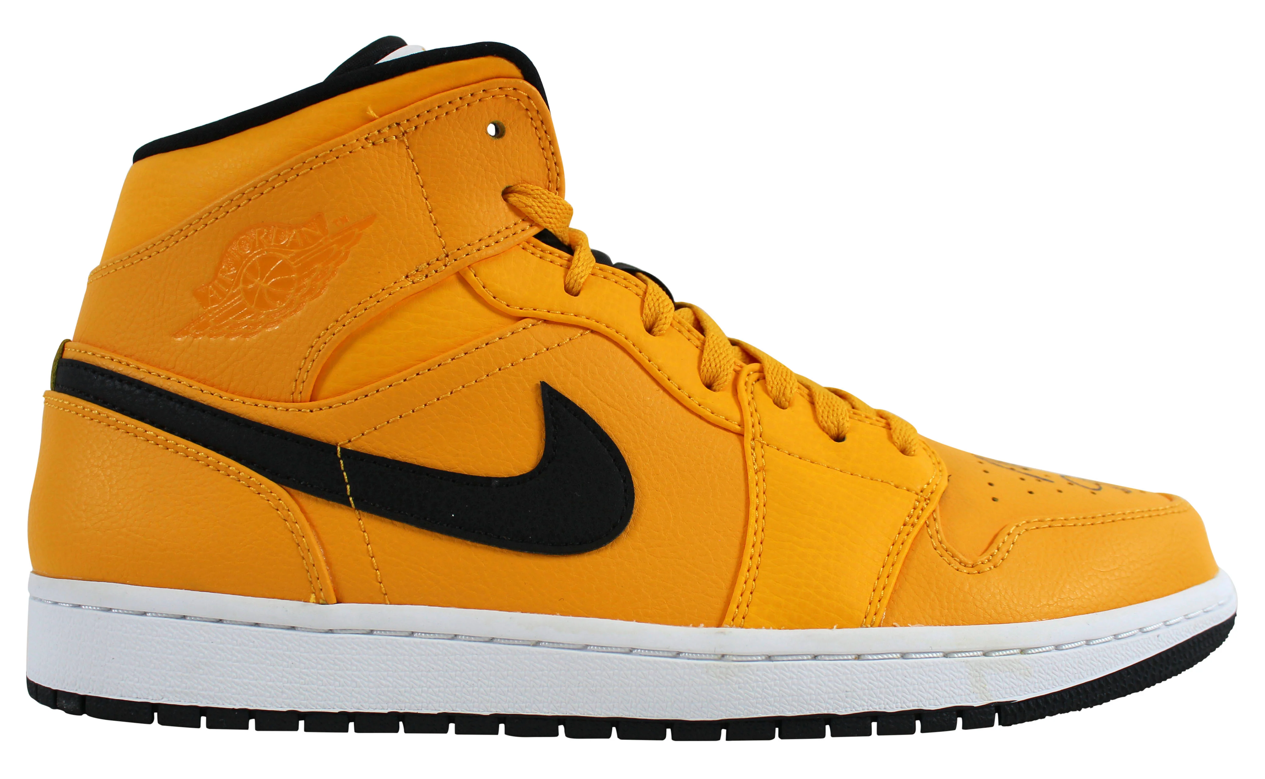 Lakers Magic Johnson Authentic Signed Air Jordan 1 Mid Shoes w/ Box BAS Witness - Image 9