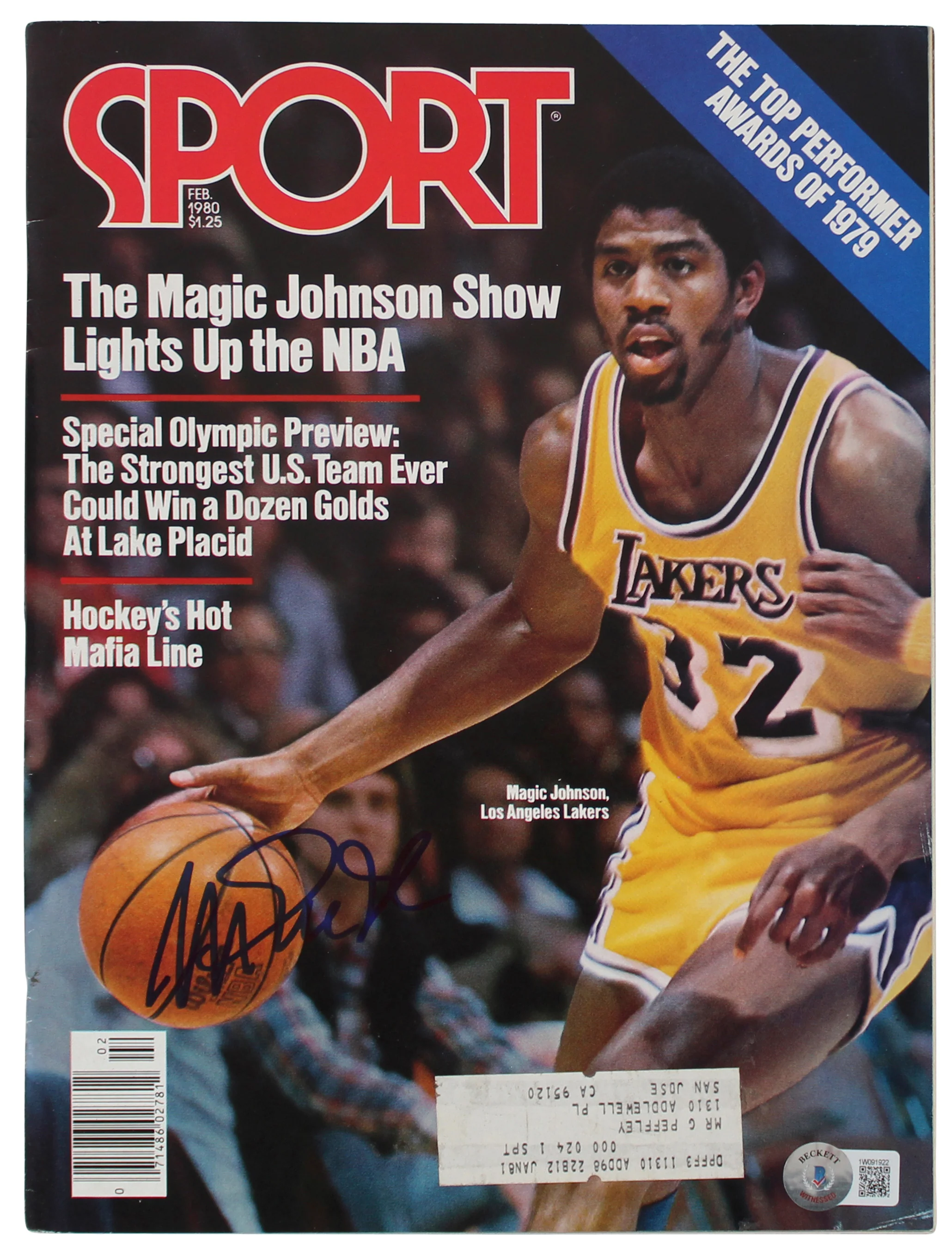Lakers Magic Johnson Authentic Signed February 1980 Sport Magazine BAS Witnessed - Image 2