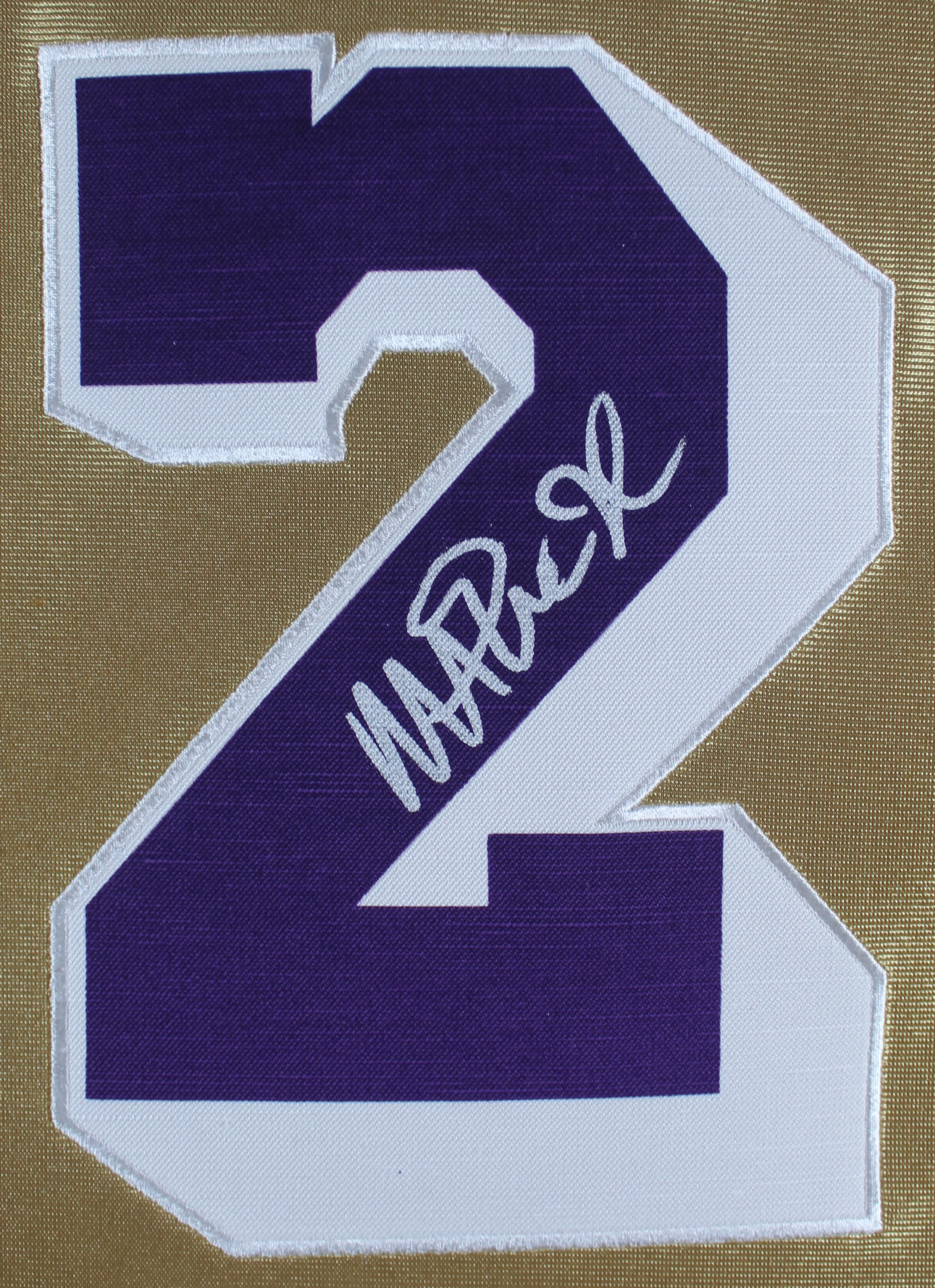 Lakers Magic Johnson Authentic Signed Gold M&N 75th Anniversary Jersey BAS Wit - Image 3
