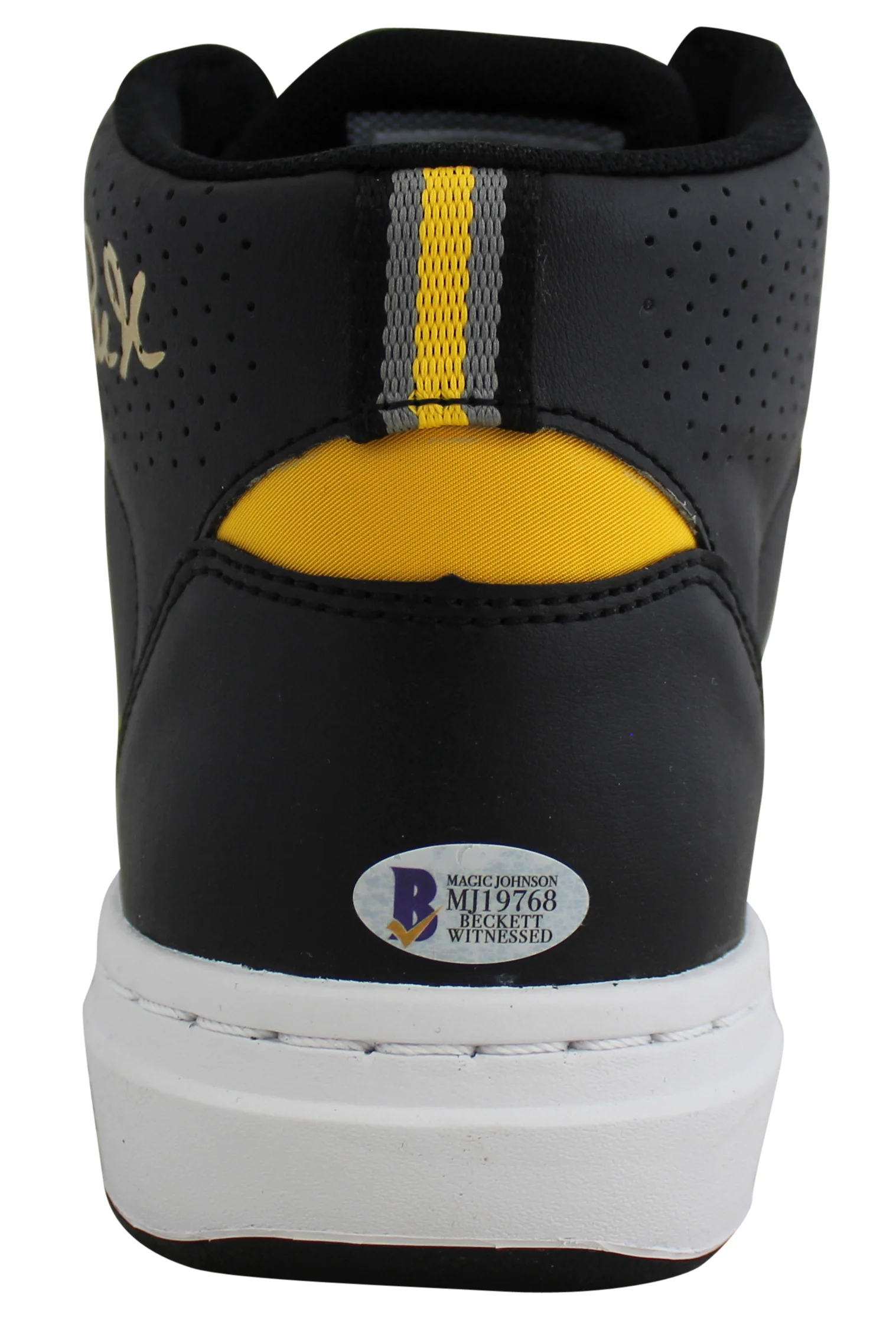 Lakers Magic Johnson Authentic Signed Left Black Converse Weapon Shoe BAS Wit - Image 6