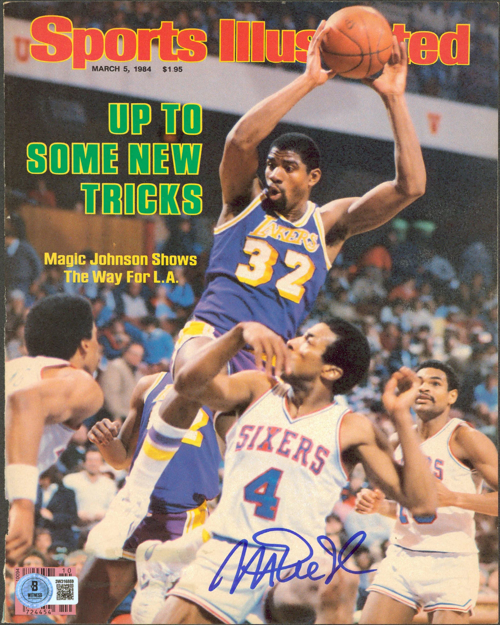 Lakers Magic Johnson Authentic Signed March 1984 SI Magazine Cover BAS #3W316859 - Image 2