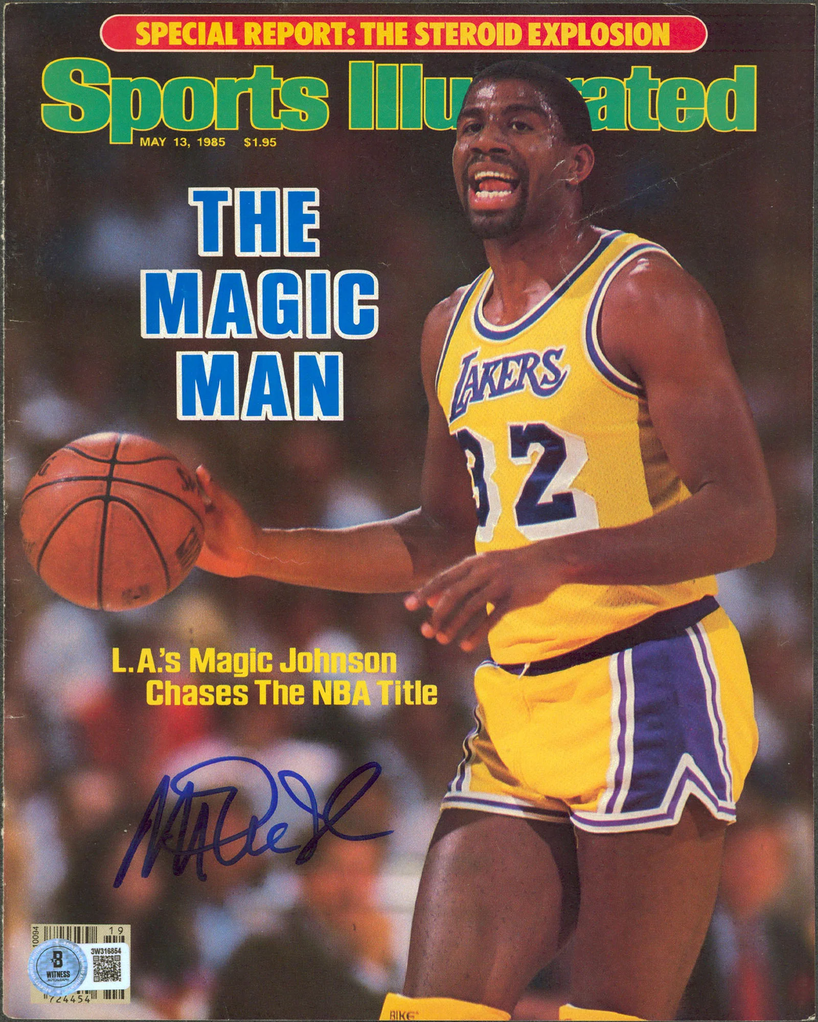 Lakers Magic Johnson Authentic Signed May 1985 SI Magazine Cover BAS #3W316854 - Image 2