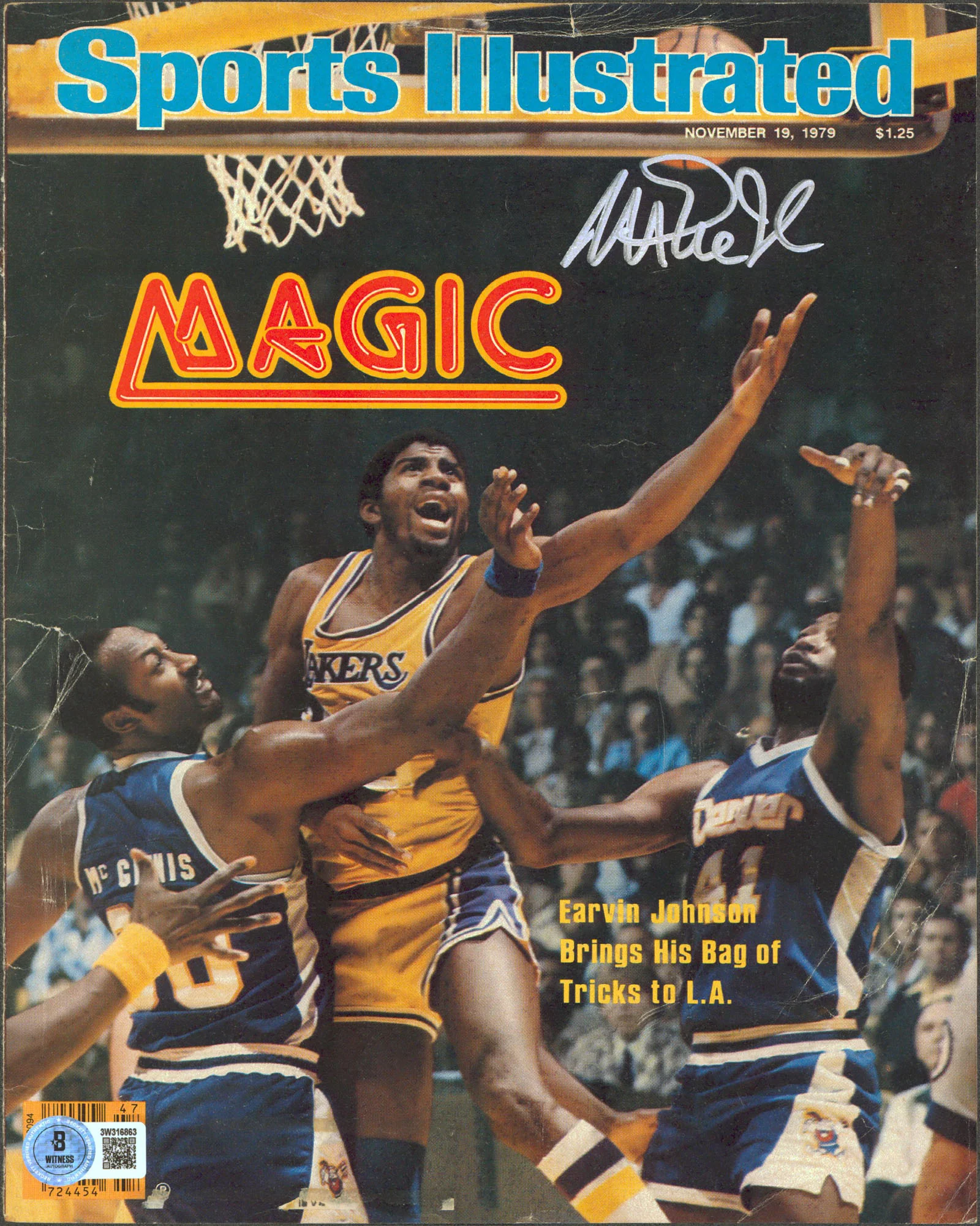 Lakers Magic Johnson Authentic Signed Nov. 1979 SI Magazine Cover BAS #3W316863 - Image 2