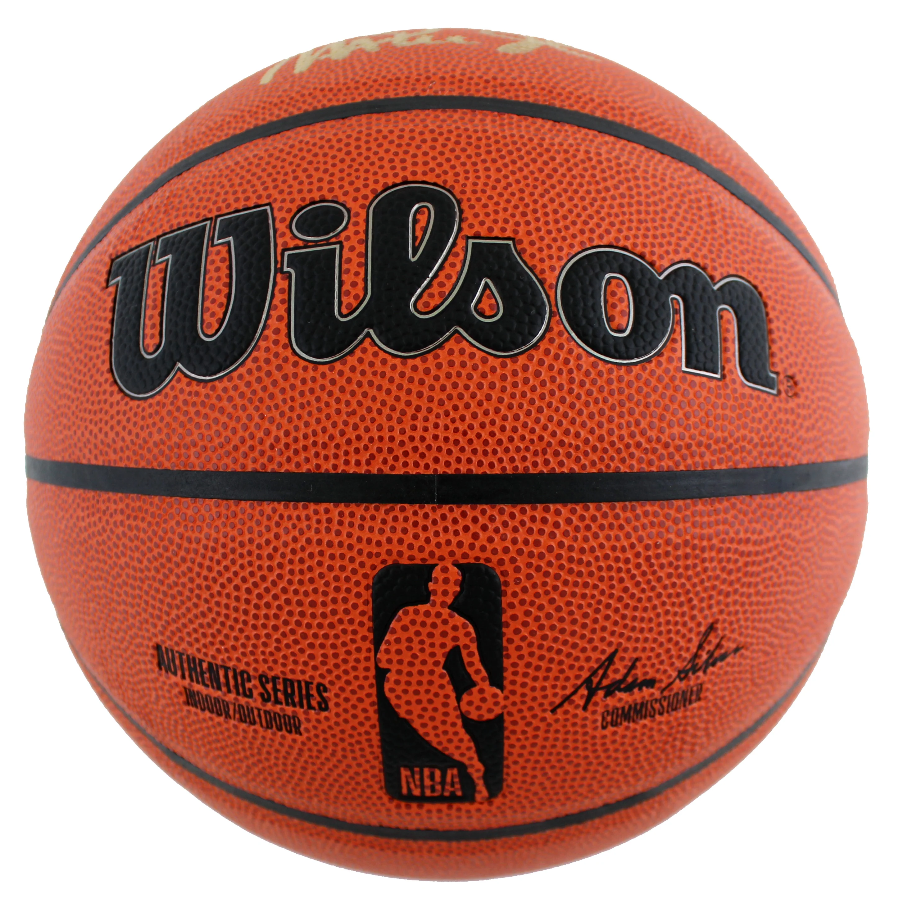 Lakers Magic Johnson Authentic Signed Wilson Basketball w/ Gold Sig BAS Witness - Image 3
