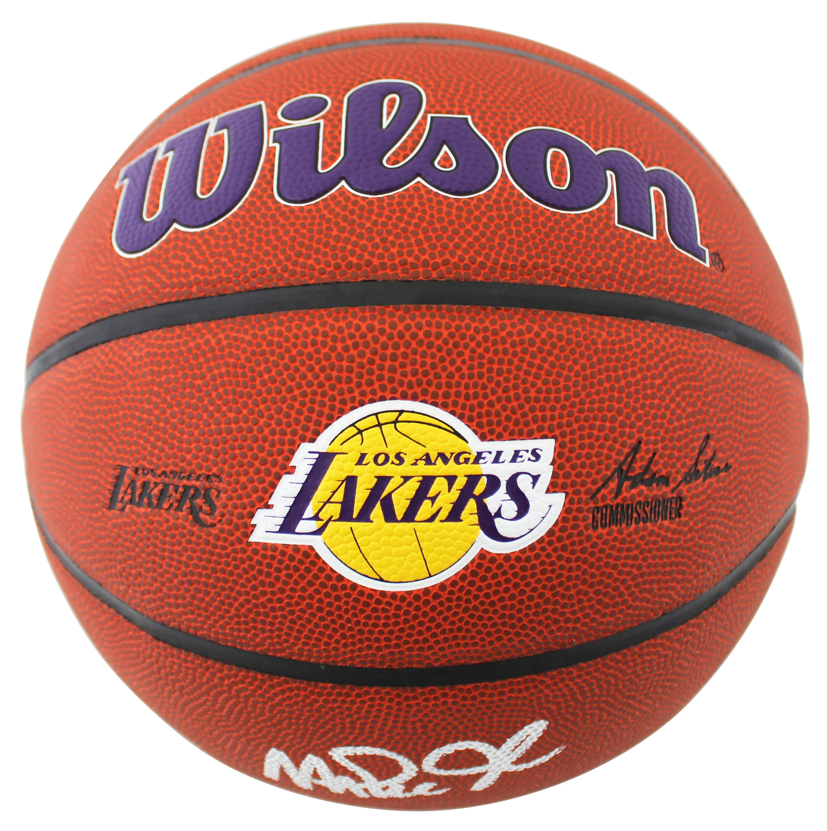 Lakers Magic Johnson Authentic Signed Wilson Logo Basketball BAS Witnessed - Image 4