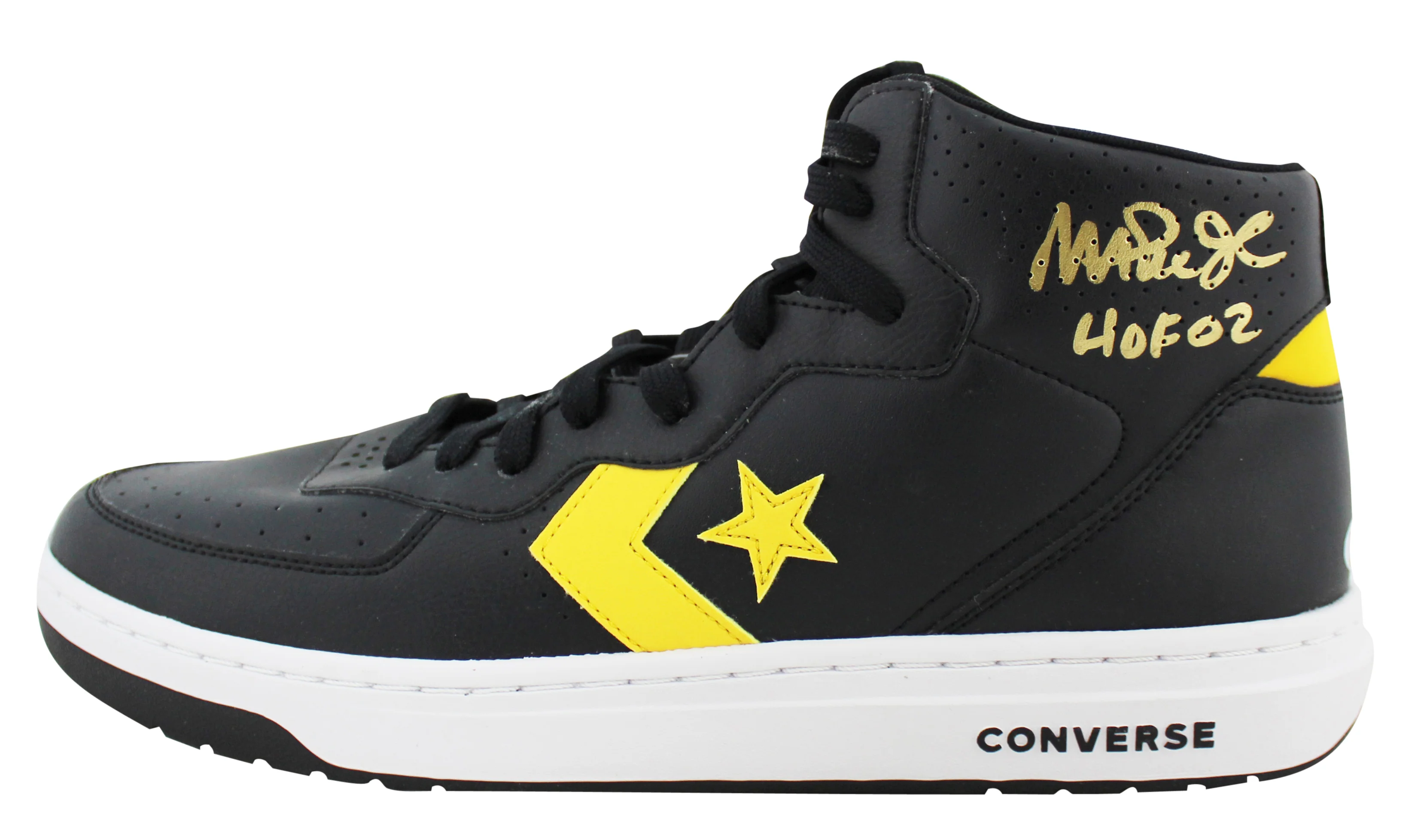 Lakers Magic Johnson "HOF 02" Signed Converse Rival Mid Size 13 Shoes w/ Box BAS - Image 3