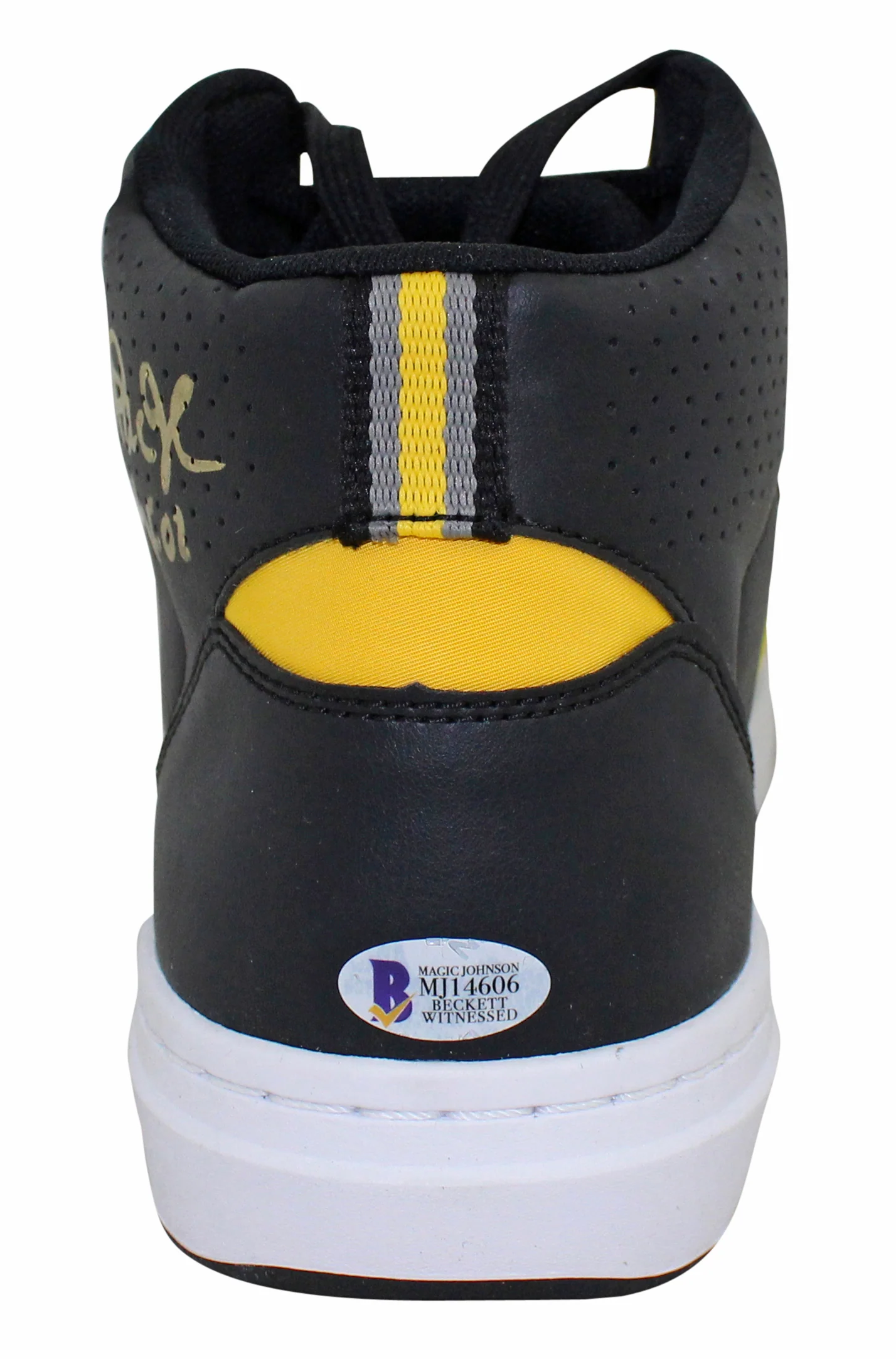 Lakers Magic Johnson "HOF 02" Signed Converse Weapon Left Shoe BAS #MJ14606 - Image 4