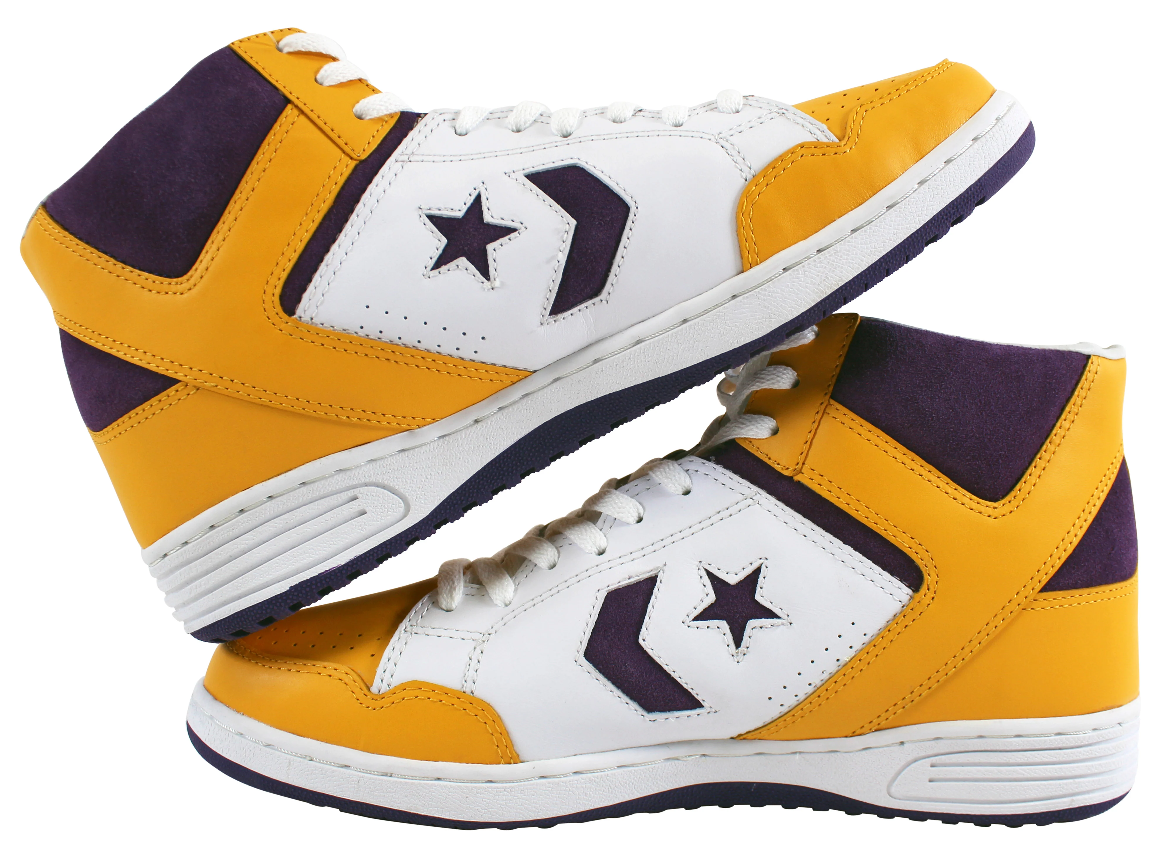 Lakers Magic Johnson "HOF 02" Signed Converse Weapon Shoes w/Box BAS Witness - Image 10