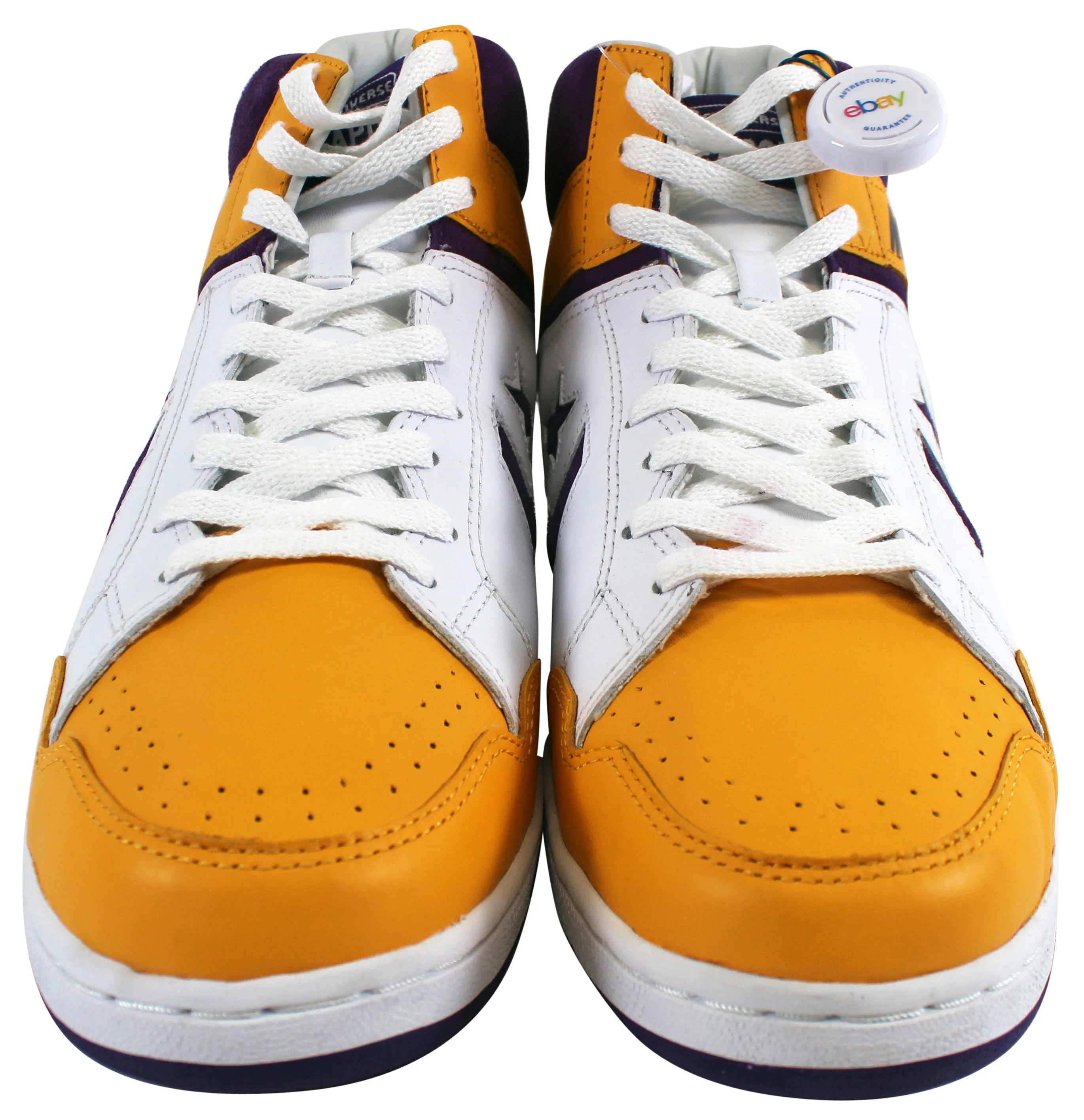 Lakers Magic Johnson "HOF 02" Signed Converse Weapon Shoes w/Box BAS Witness - Image 9
