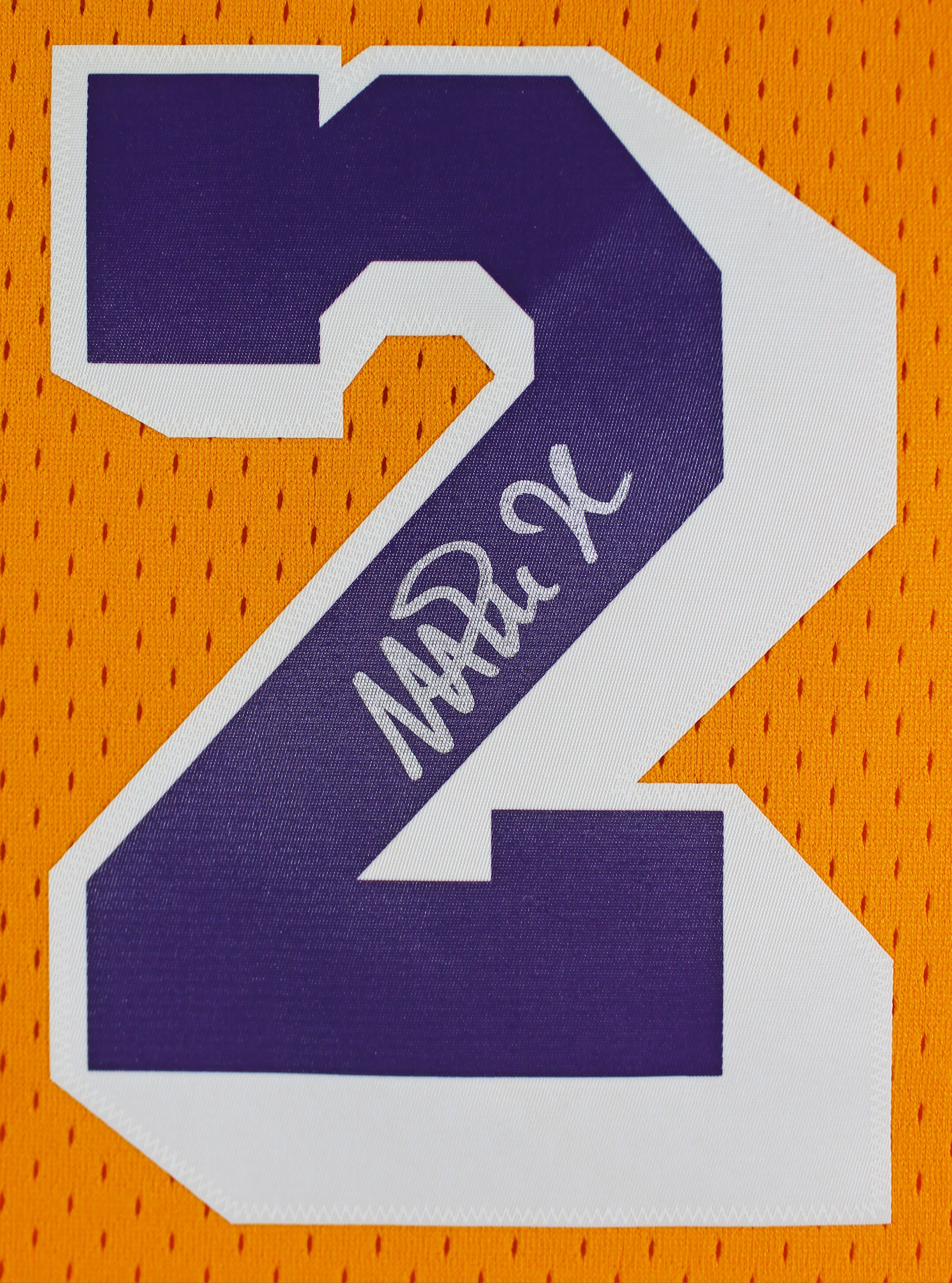 Lakers Magic Johnson Signed 1984-85 M&N HWC Swingman Yellow Jersey BAS Wit - Image 3