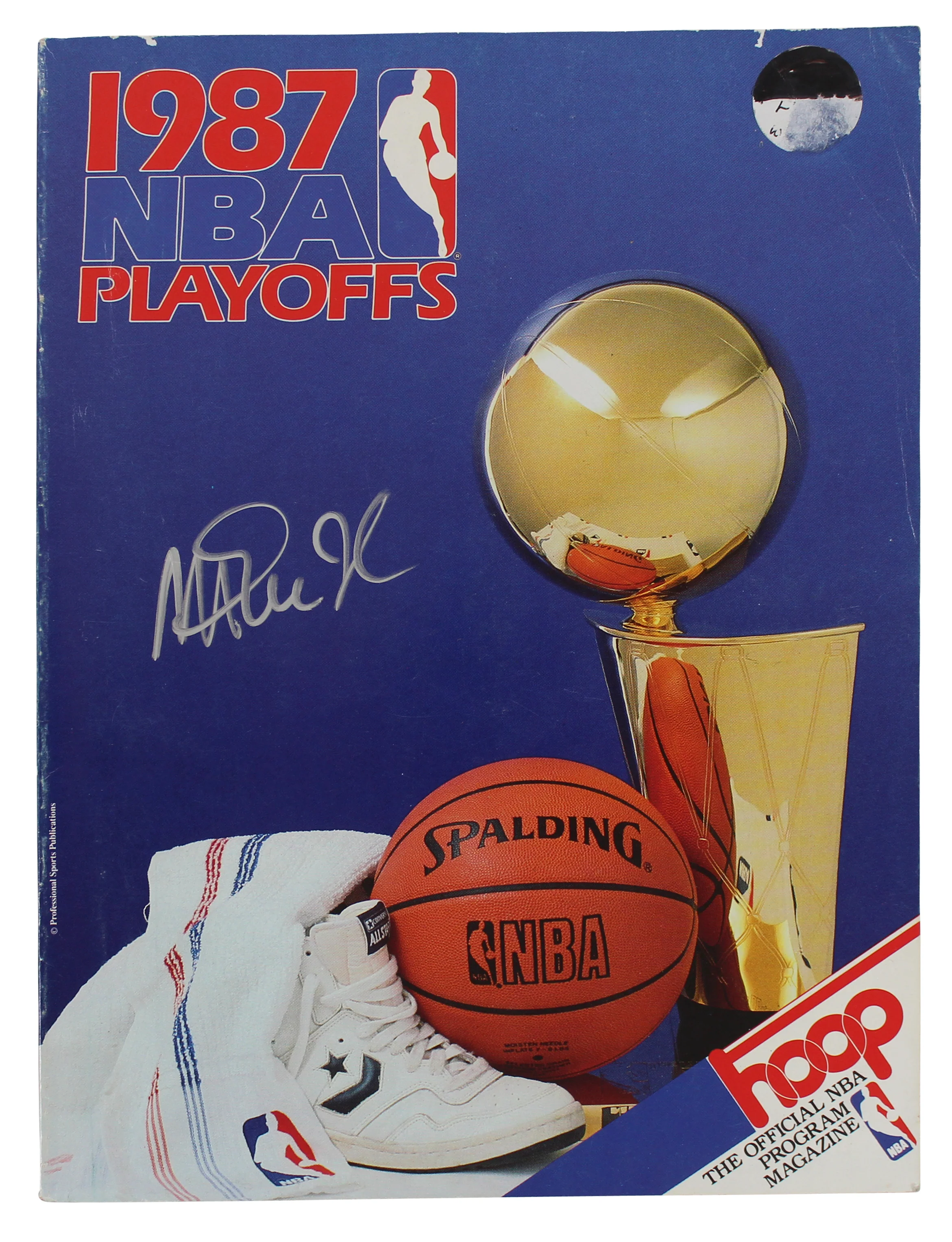 Lakers Magic Johnson Signed 1987 NBA Playoffs Program BAS Witnessed #WY56243 - Image 2