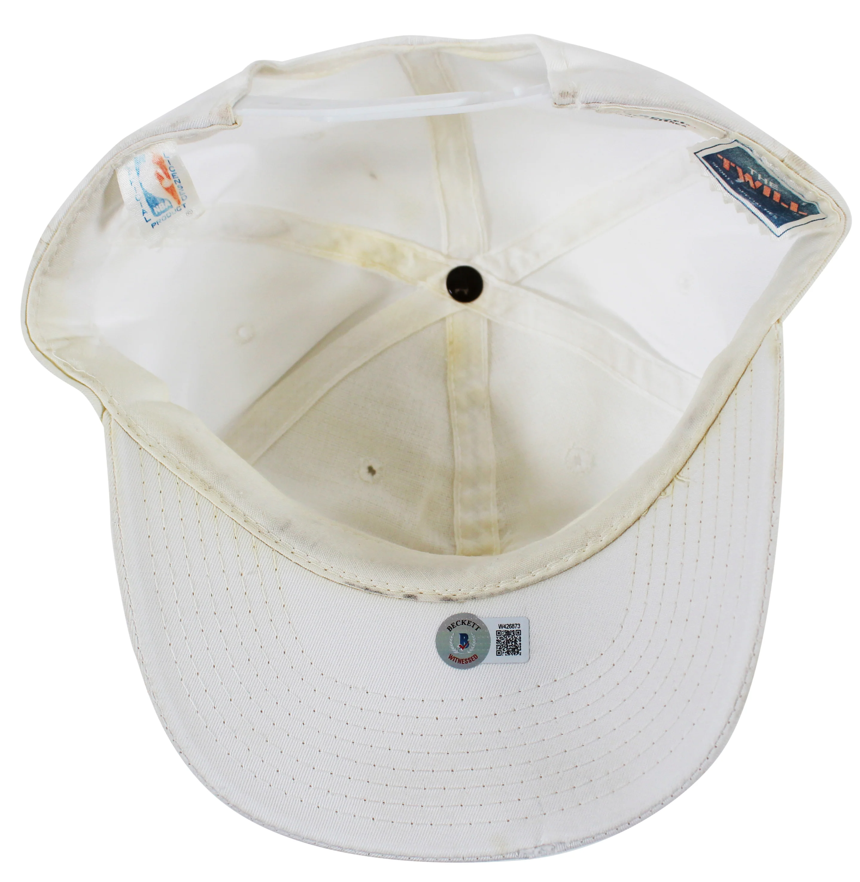 Lakers Magic Johnson Signed 1987 World Champions White Hat BAS Witness #W426873 - Image 6
