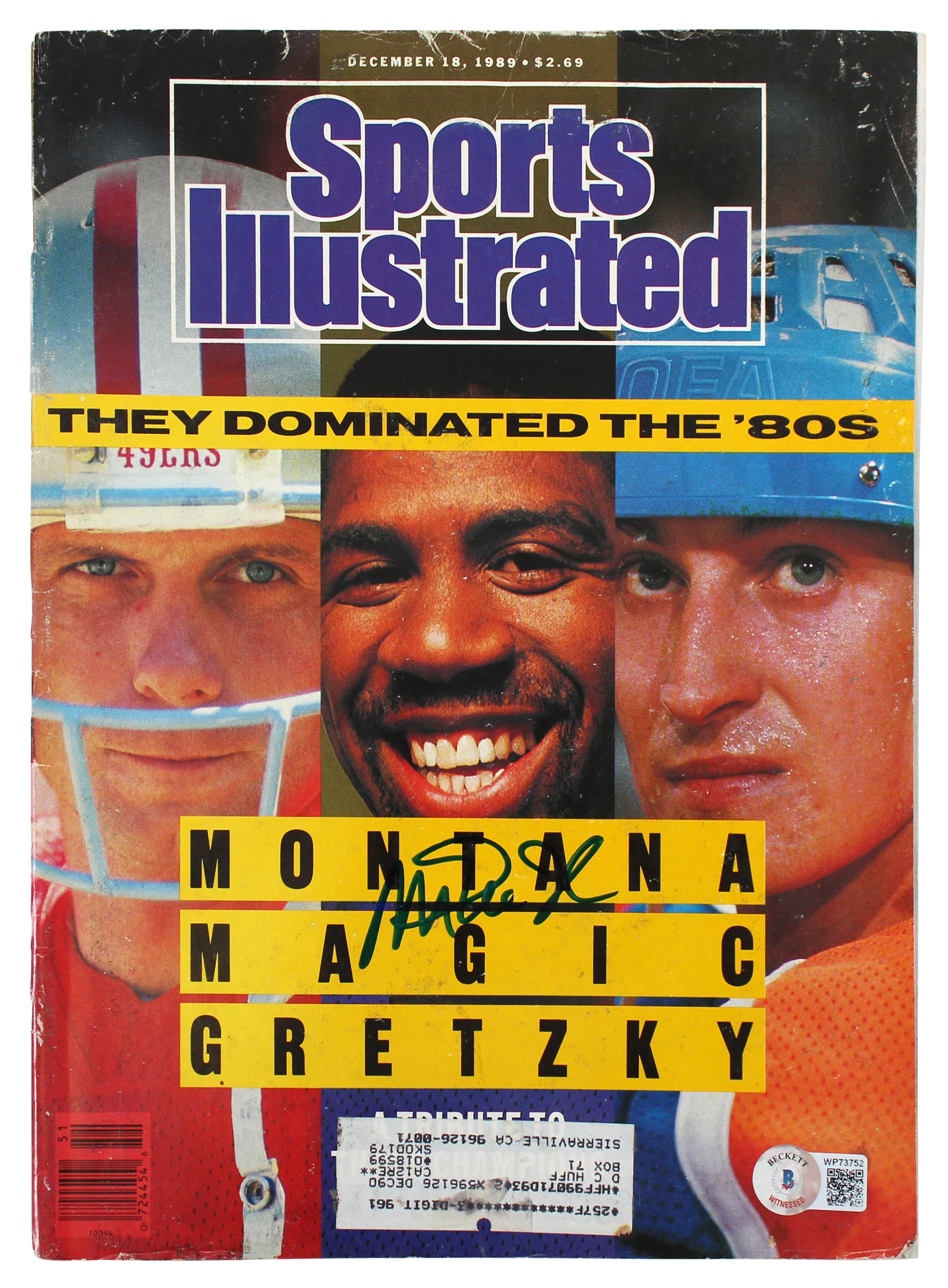 Lakers Magic Johnson Signed 1989 Sports Illustrated Magazine BAS Wit #WP73752 - Image 2