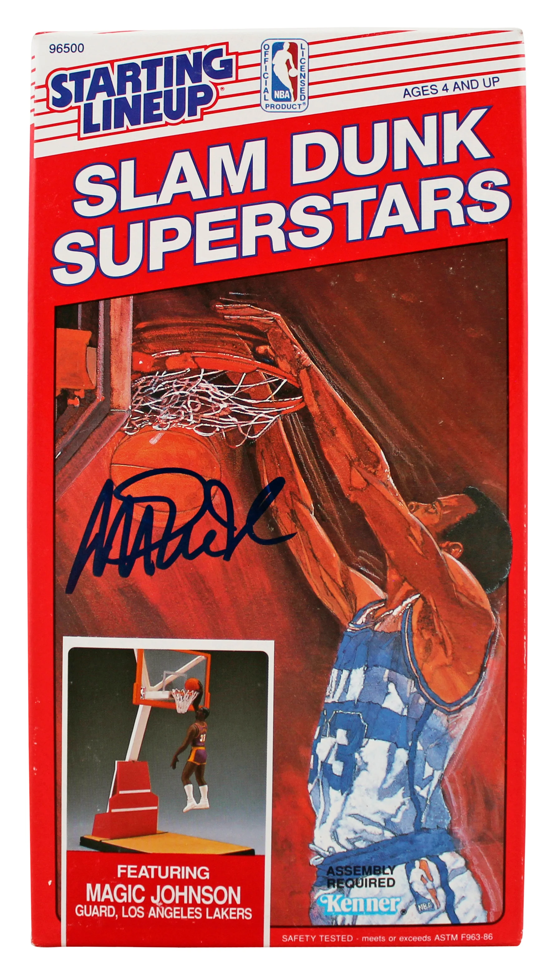 Lakers Magic Johnson Signed 1989 Starting Lineup Slam Dunk Superstars BAS Wit - Image 2