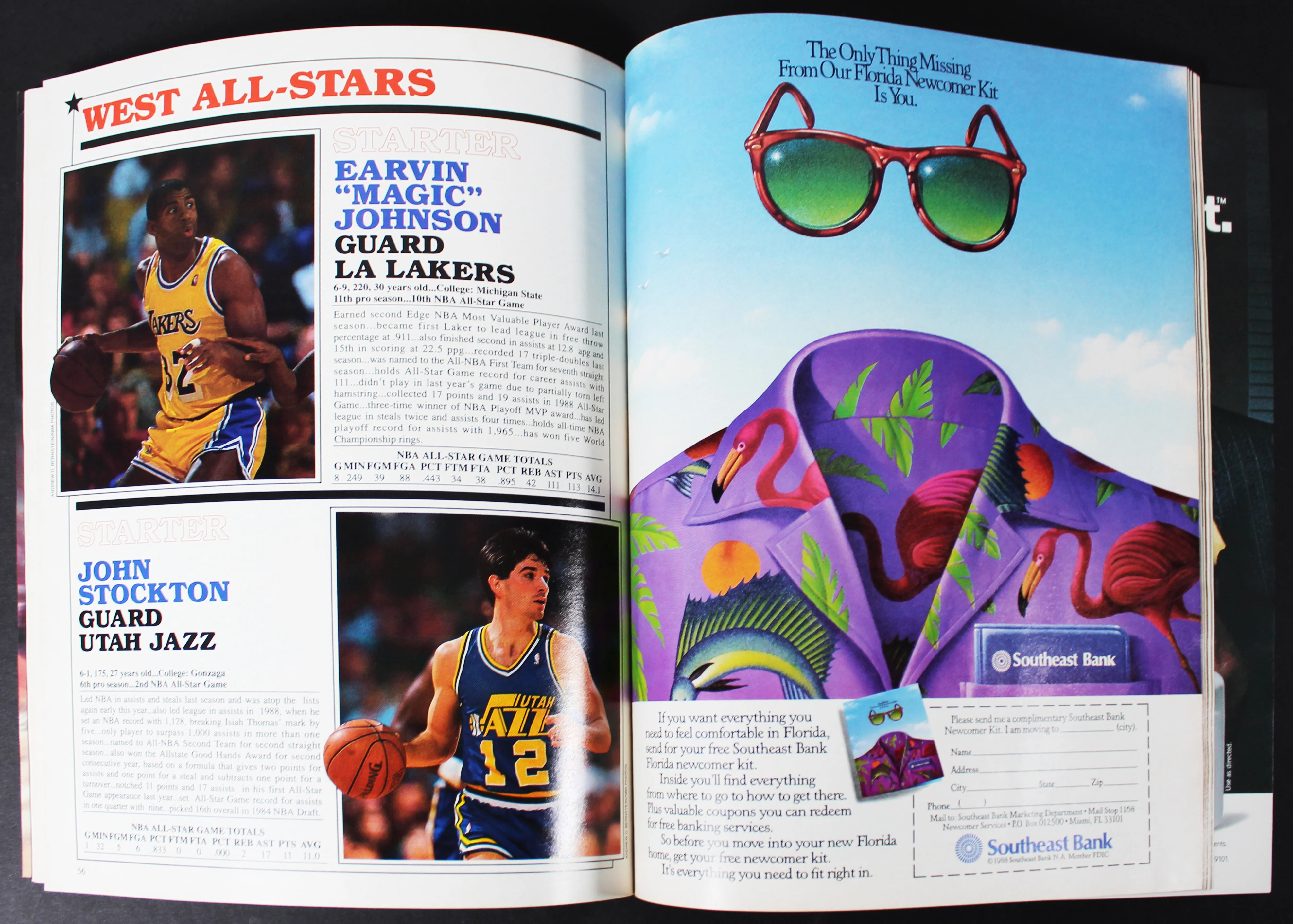 Lakers Magic Johnson Signed 1990 All-Star Game Program BAS Witnessed #W424735 - Image 7
