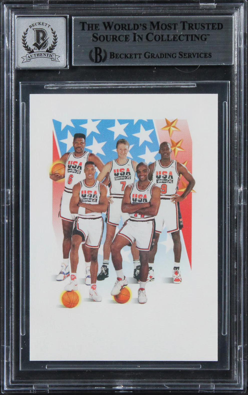 Lakers Magic Johnson Signed 1991 Skybox Team USA Card Auto Grade 10! BAS Slabbed - Image 3