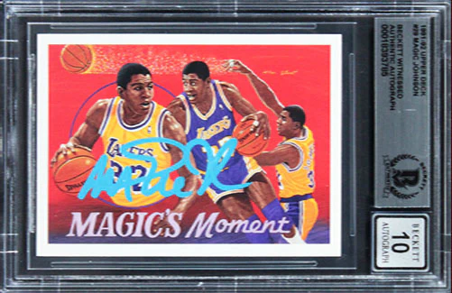 Lakers Magic Johnson Signed 1991 Upper Deck #29 Card Auto 10! BAS Slabbed 2 - Image 2