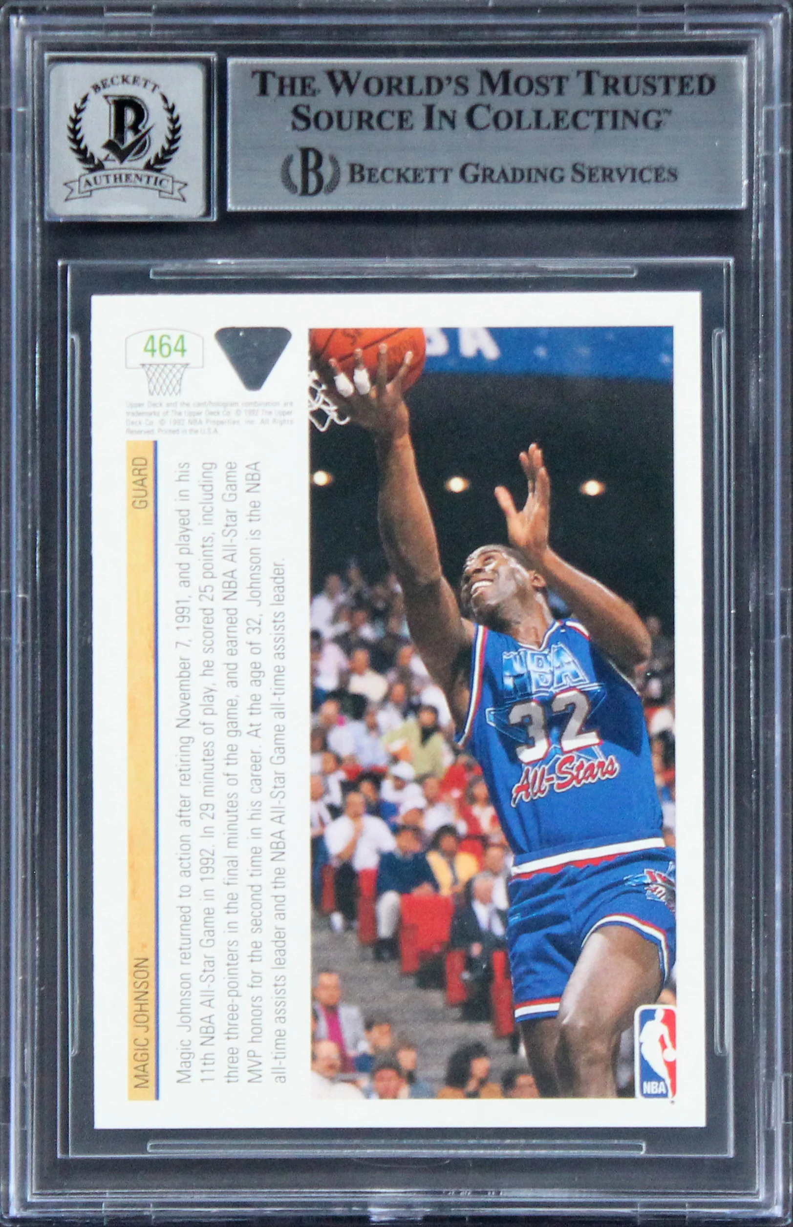 Lakers Magic Johnson Signed 1991 Upper Deck #464 Card Auto 10! BAS Slabbed - Image 3