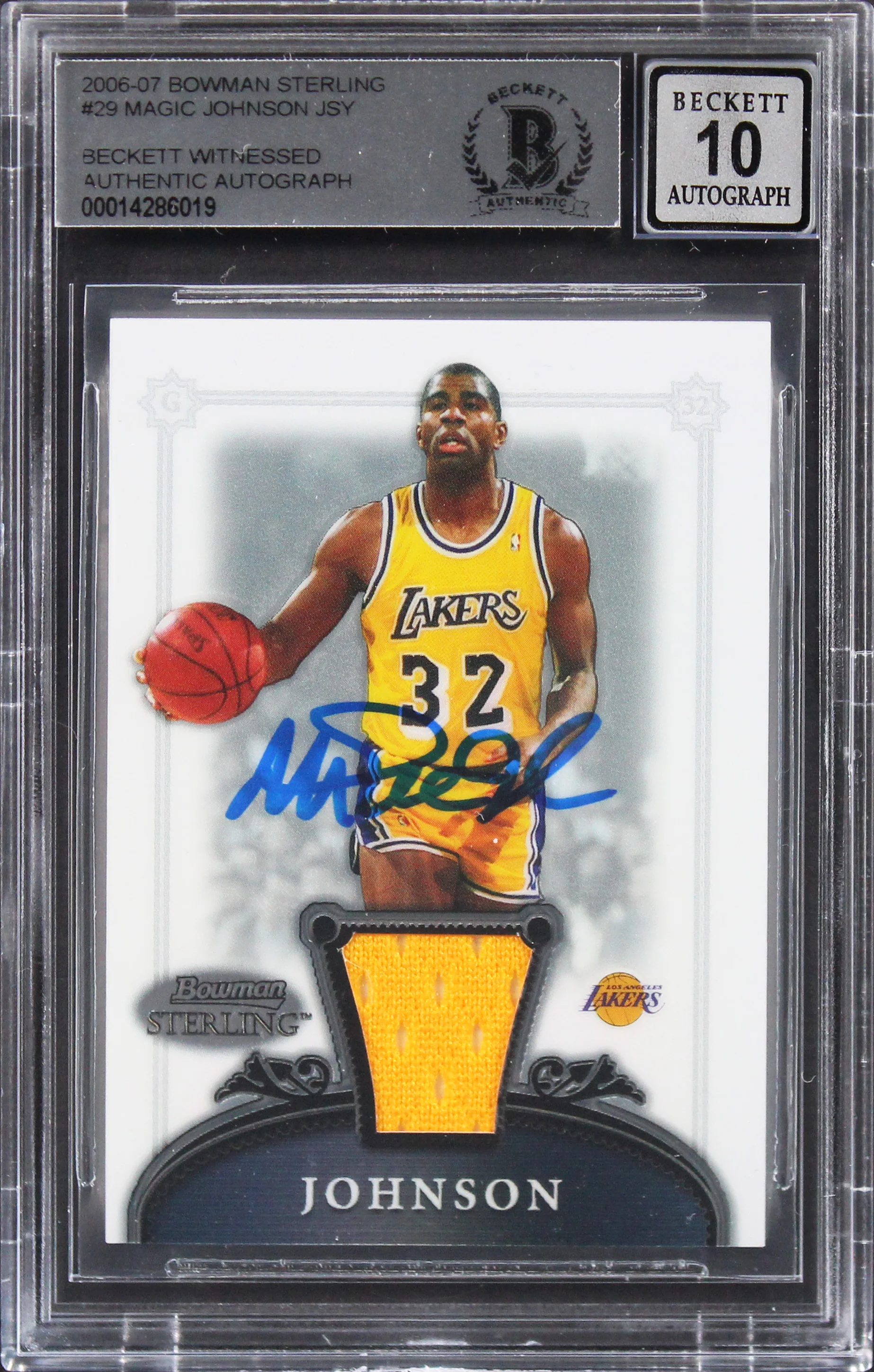 Lakers Magic Johnson Signed 2006 Bowman Sterling #29 Card Auto 10! BAS Slabbed 2 - Image 2
